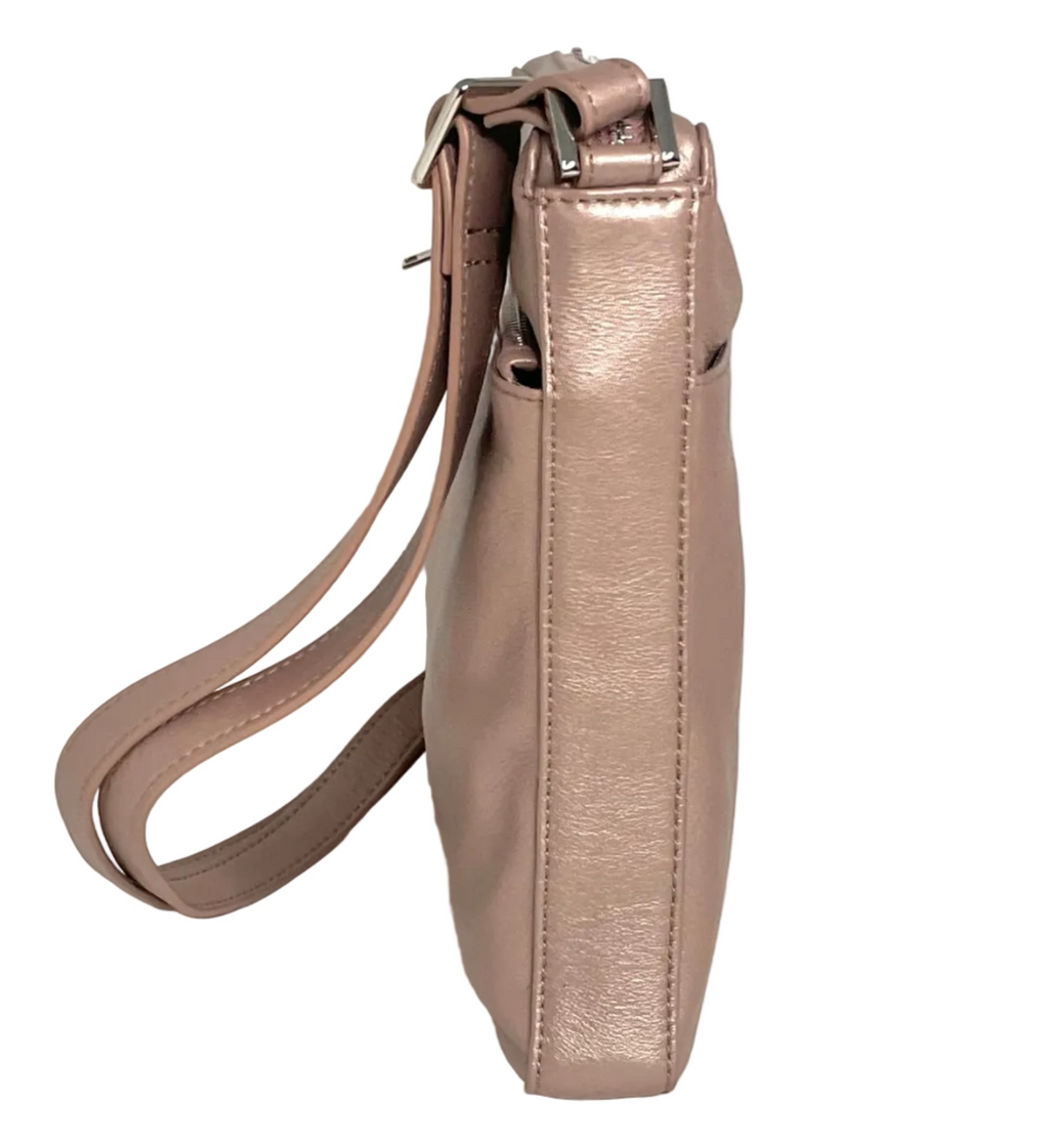 Platinum Pink Leather Shoulder Bag | Gisèle