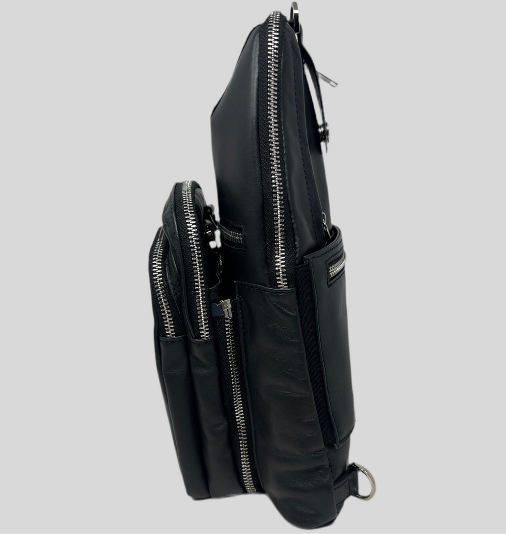 Unisex 3-in-1 Shoulder Bag with RFID Card Section, Black Gabriel