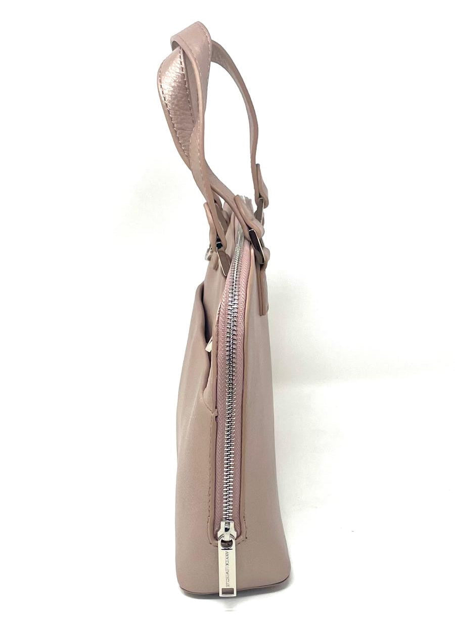 Platinum Pink Leather Handbag | Justine