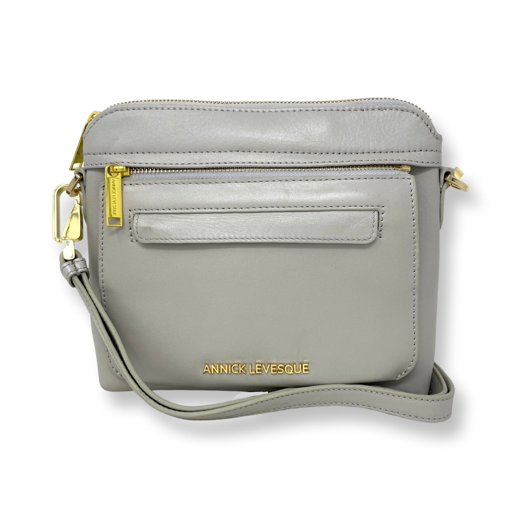 Small Leather Crossbody Bag, Beaded - Brigitte