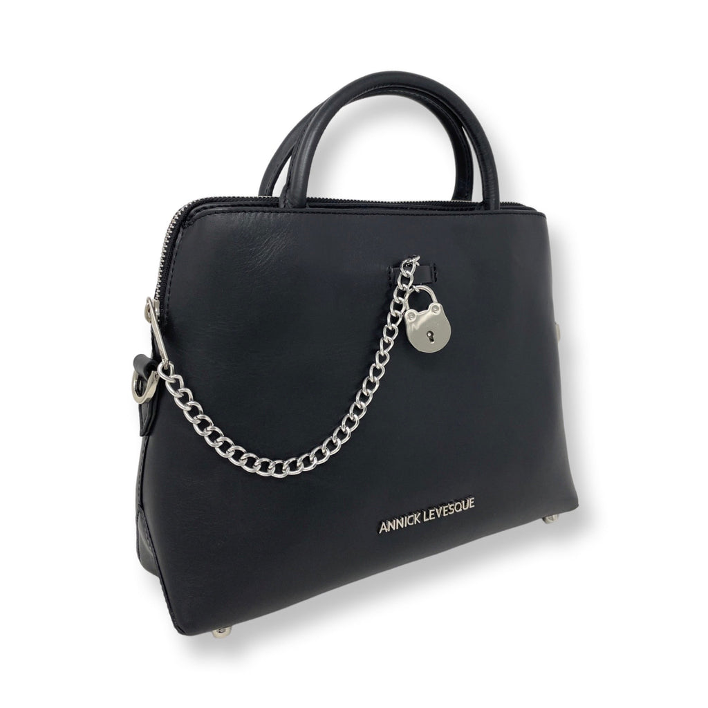 Black Leather Handbag | Miranda - PREORDER