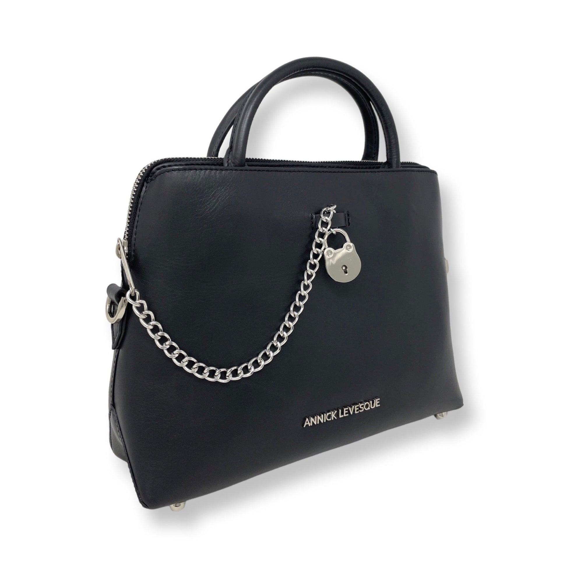 Black Leather Handbag | Miranda - PREORDER