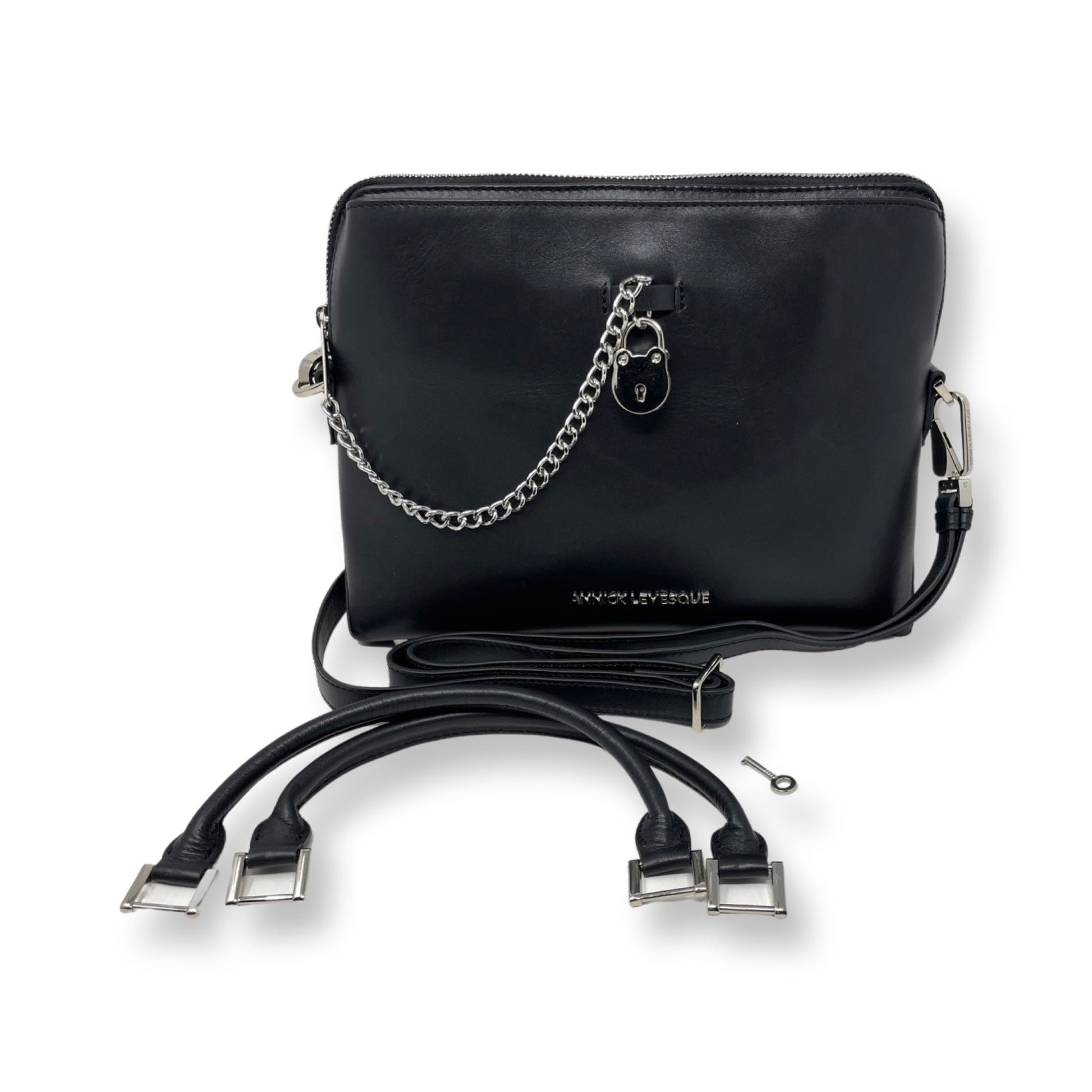 Black Leather Handbag | Miranda - PREORDER