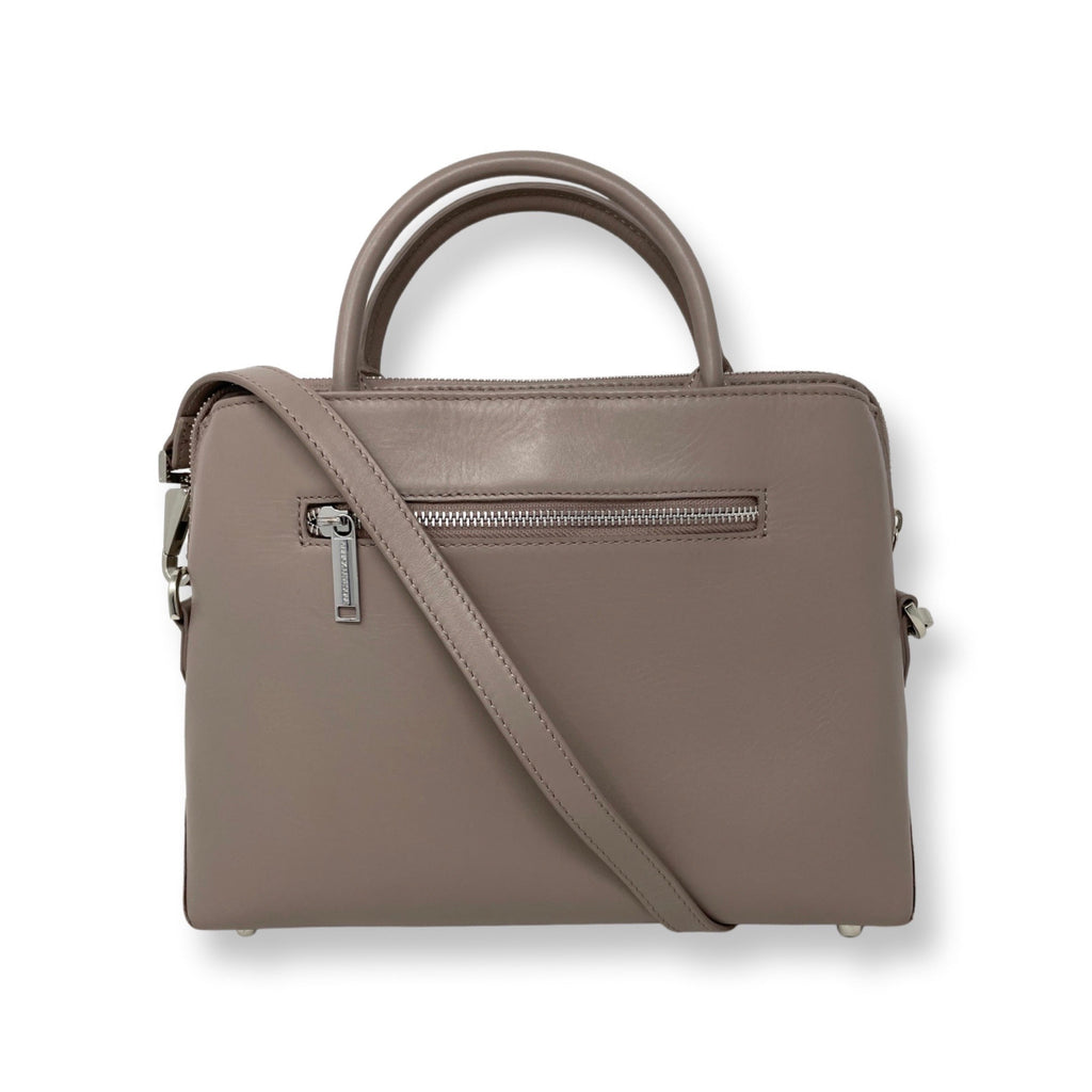 Taupe Leather Handbag | Miranda