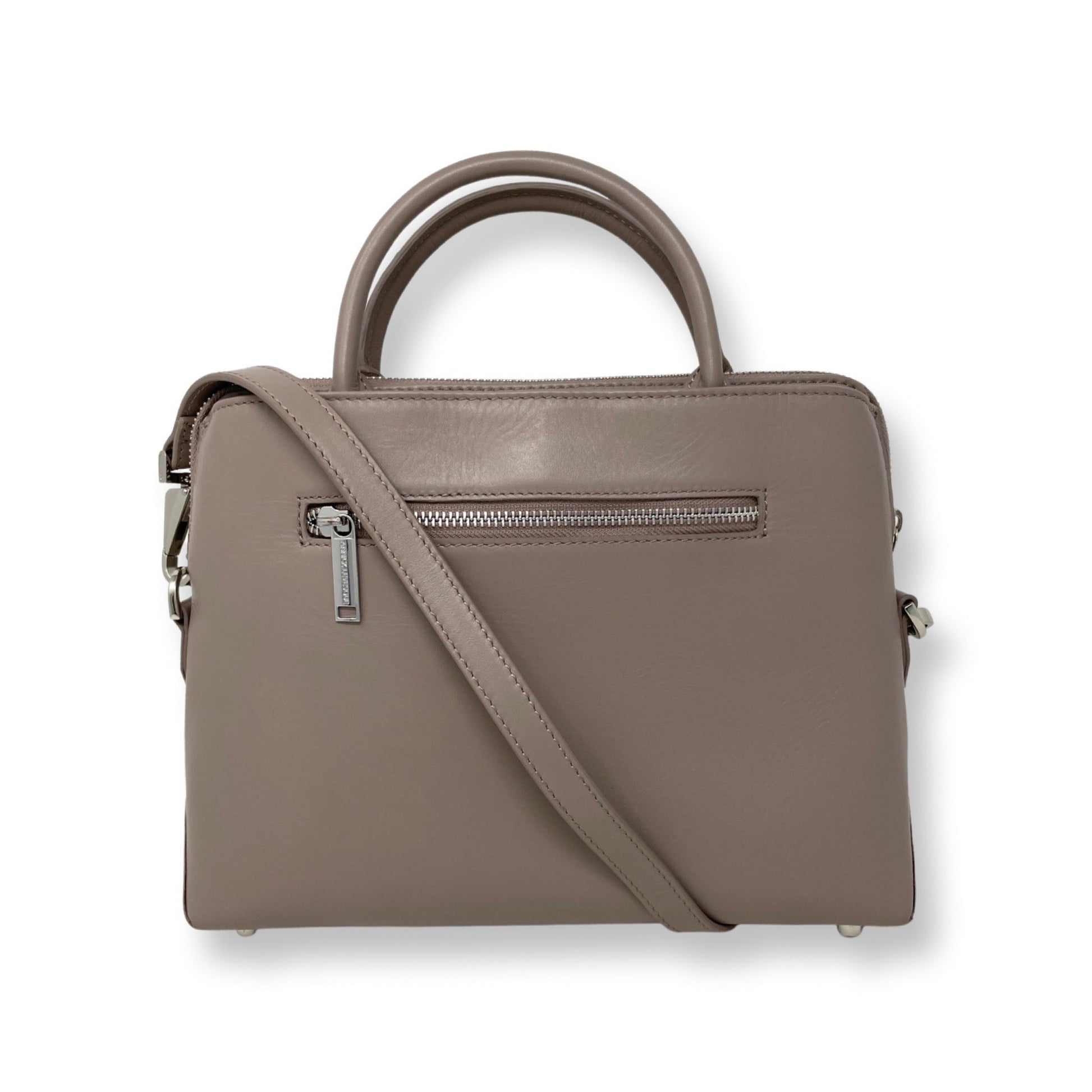 Taupe Leather Handbag | Miranda