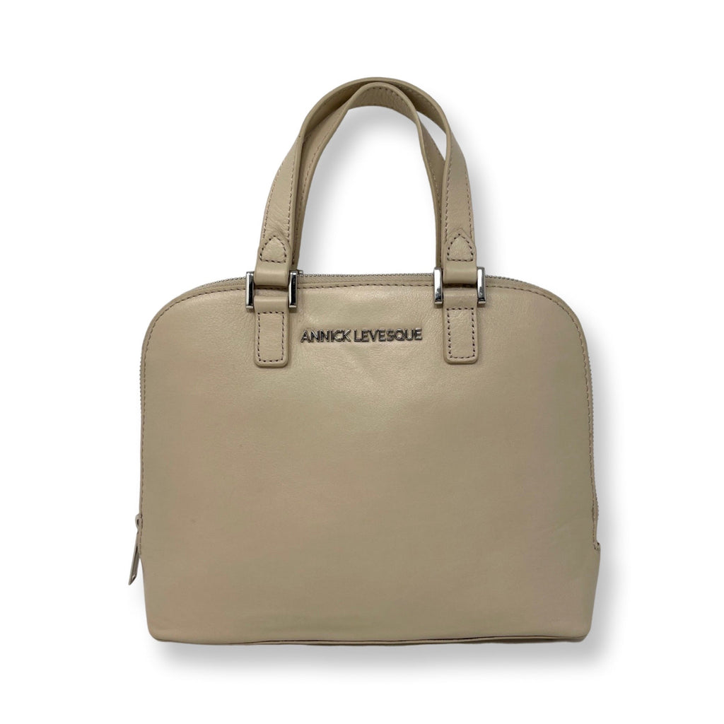 Justine Leather Handbag, Beige