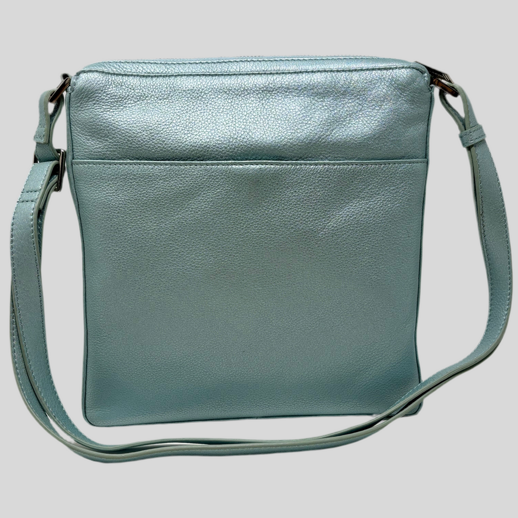 Sky Blue Leather Shoulder Bag | Gisèle