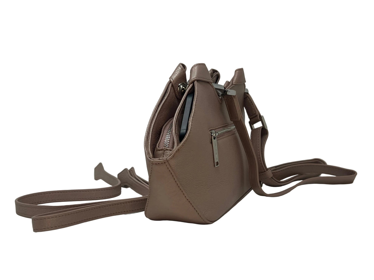 Platinum Pink Leather Handbag | Claudia
