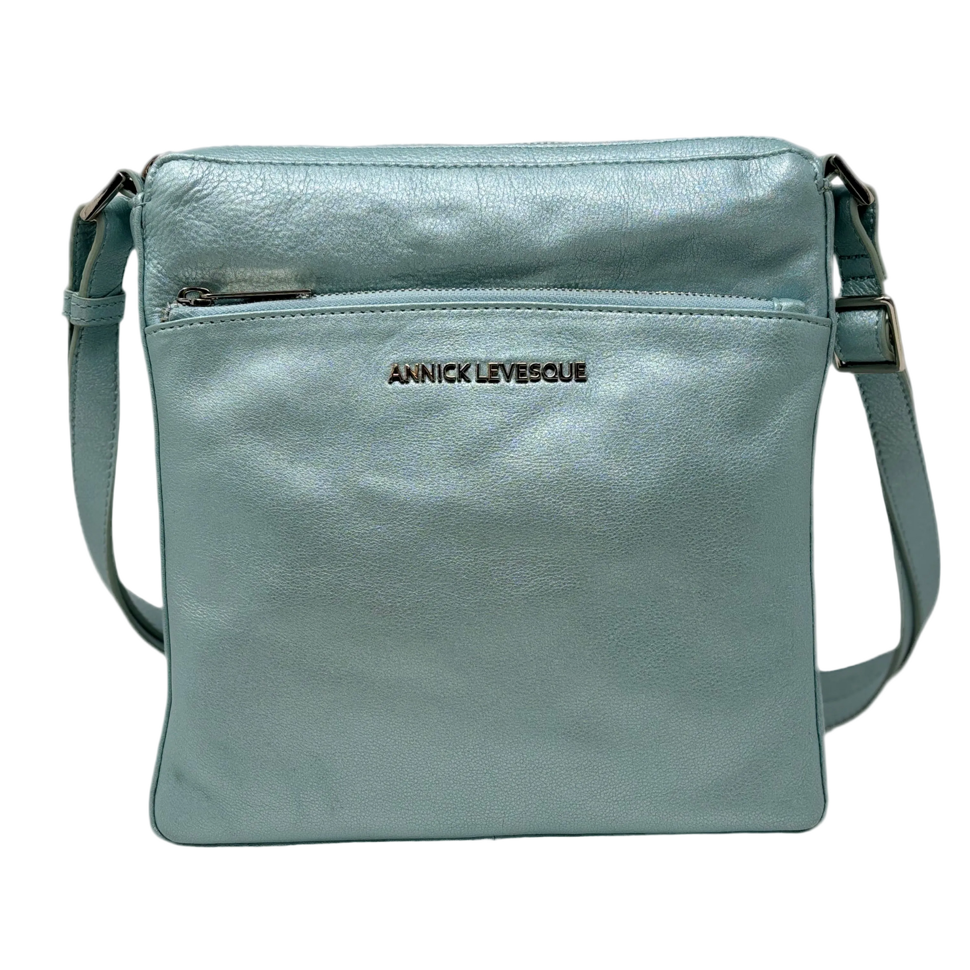 Sky Blue Leather Shoulder Bag | Gisèle