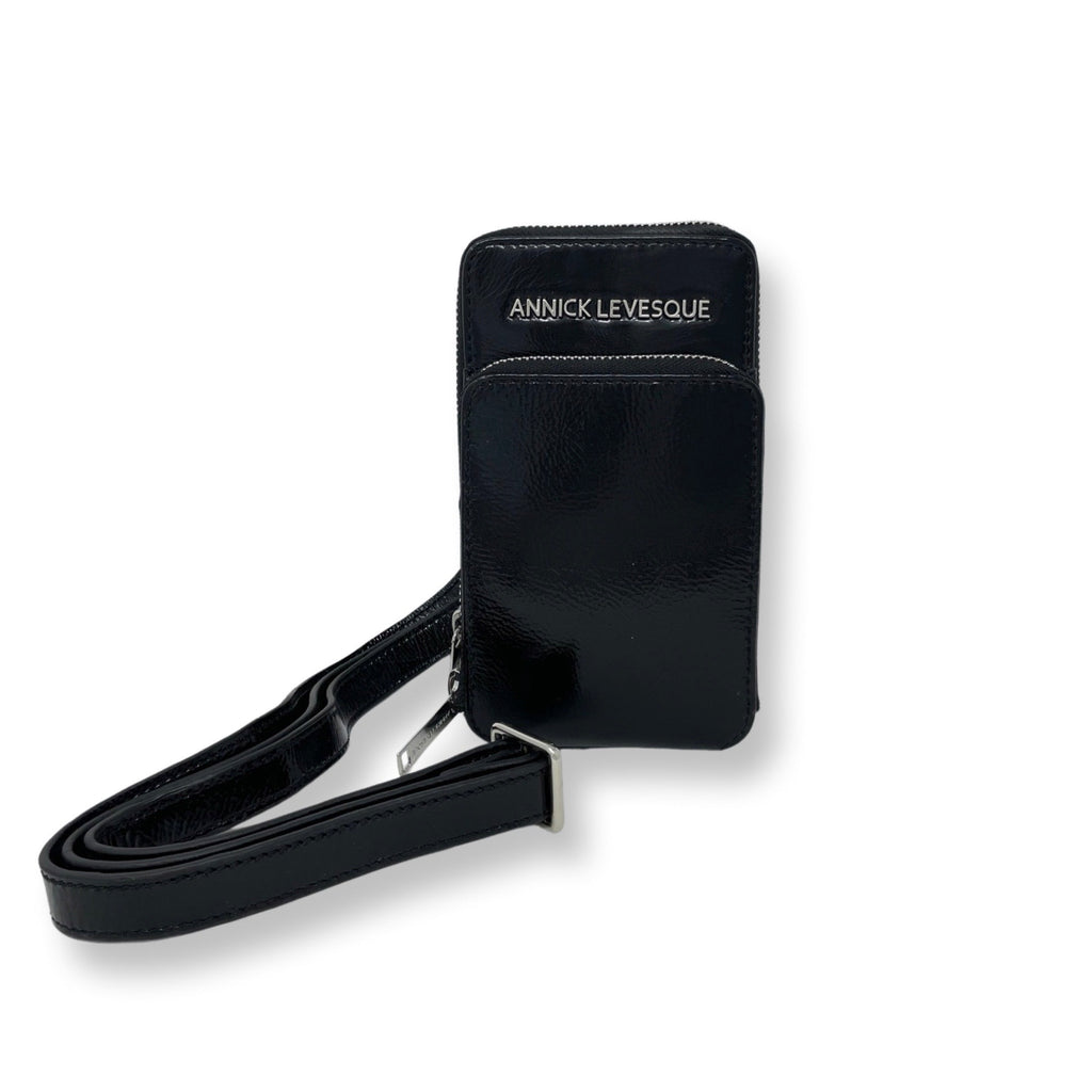 Small Black Patent Leather Crossbody Bag - Marie-Josée