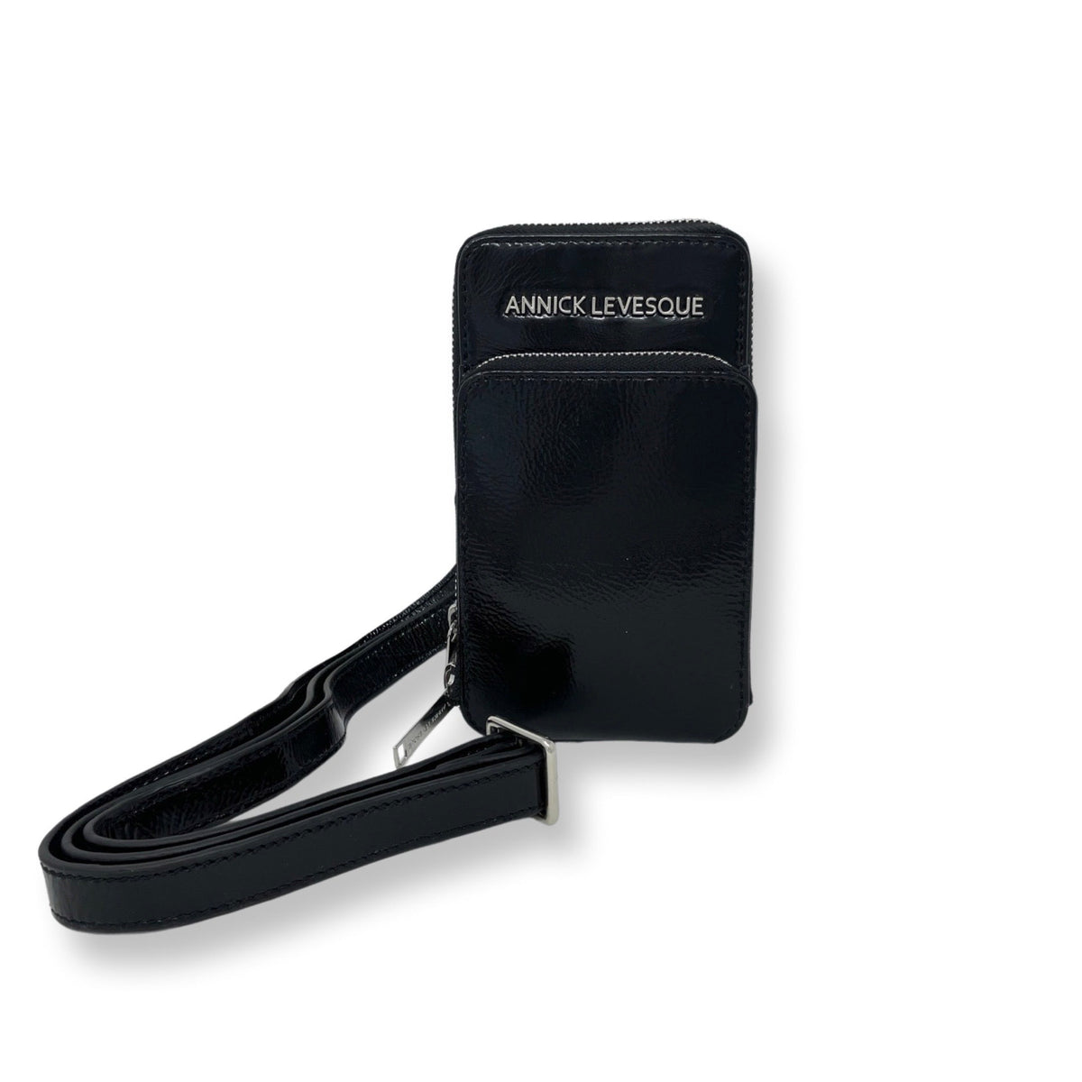 Small Black Patent Leather Crossbody Bag - Marie-Josée