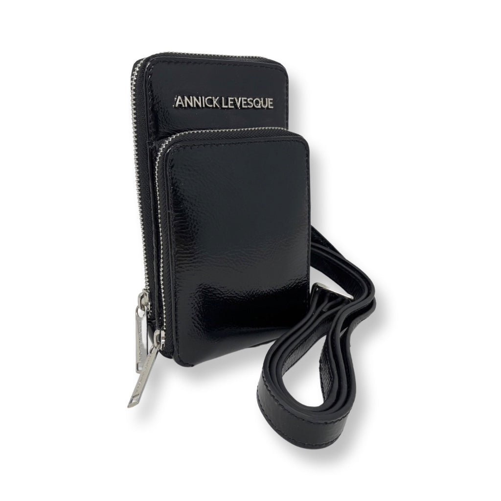 Small Black Patent Leather Crossbody Bag - Marie-Josée