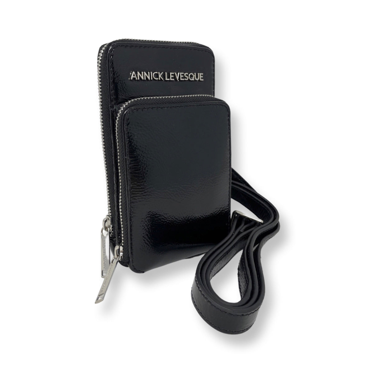 Small Black Patent Leather Crossbody Bag - Marie-Josée