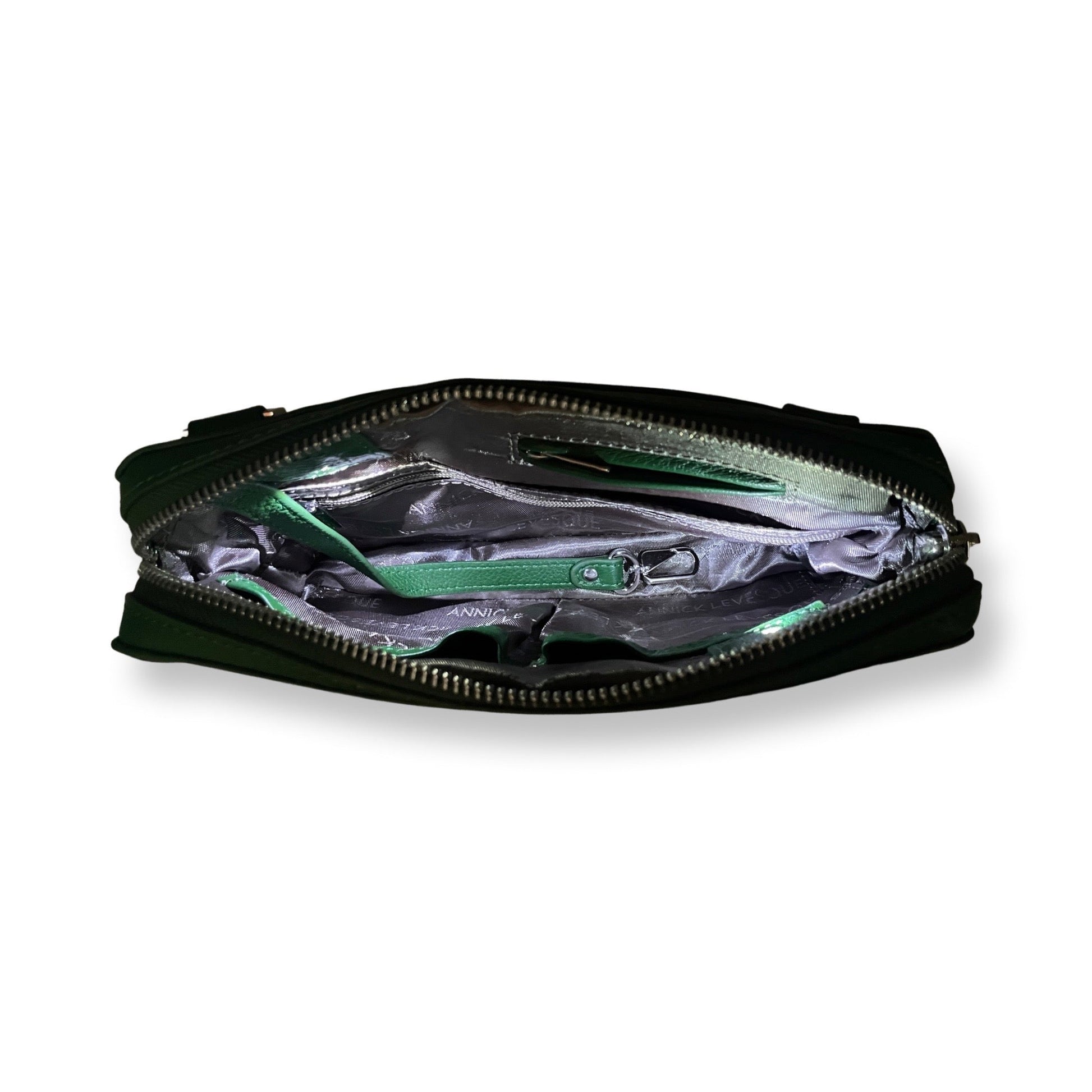 Small Genuine Leather Crossbody Bag Dark Green, Annie