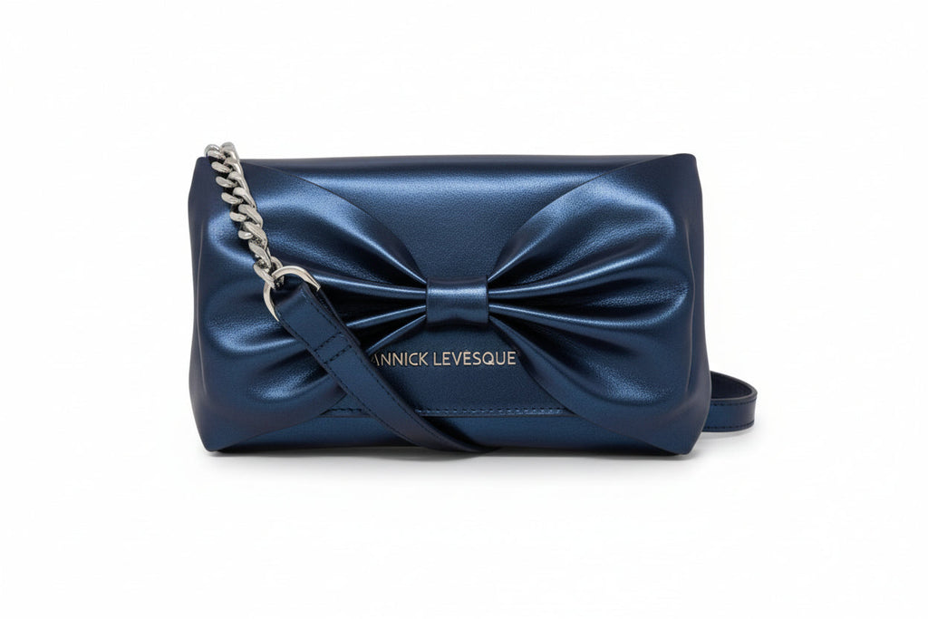 Evening Bag with Bow Tie, Taupe - Scarlett
