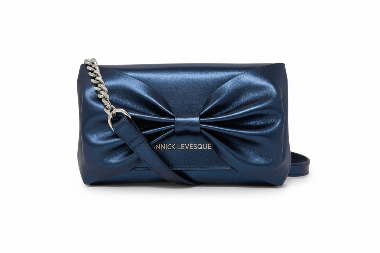 Evening Bag with Bow Tie, Taupe - Scarlett