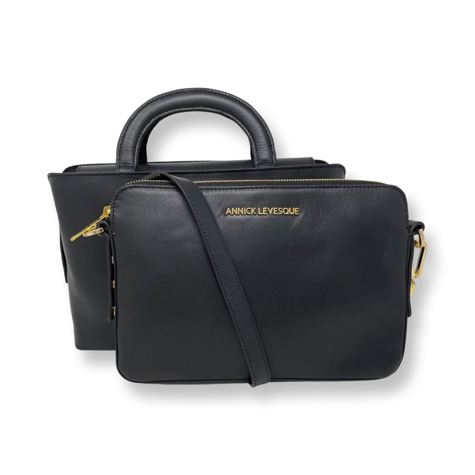 Two-in-One Handbag, Black - Clarence Medium