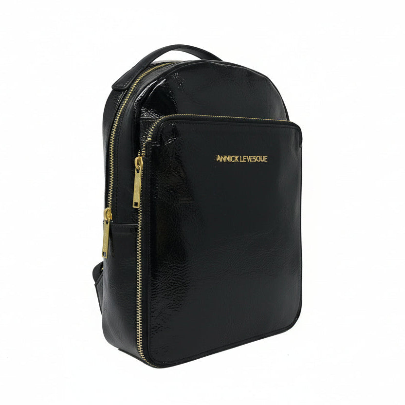 Black Soft Leather Backpack, Alice