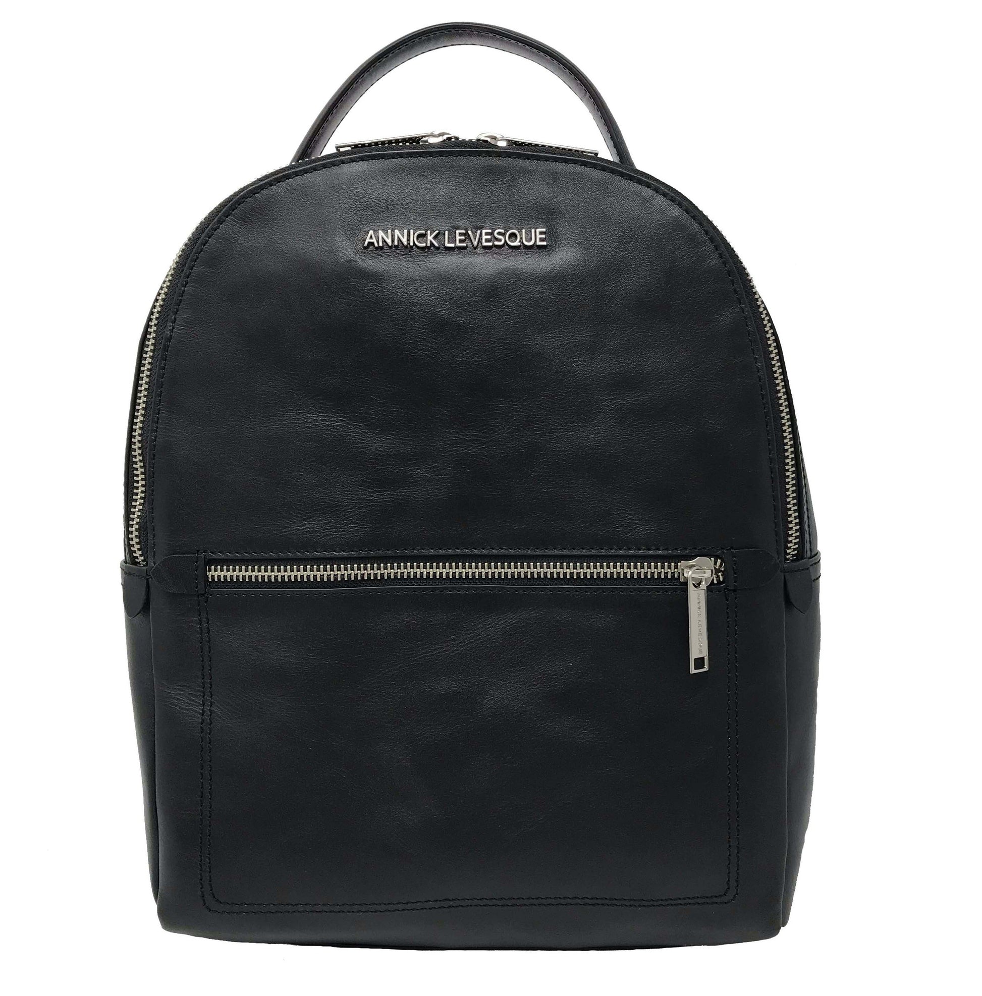 Black Genuine Leather Backpack, Eve PREORDER