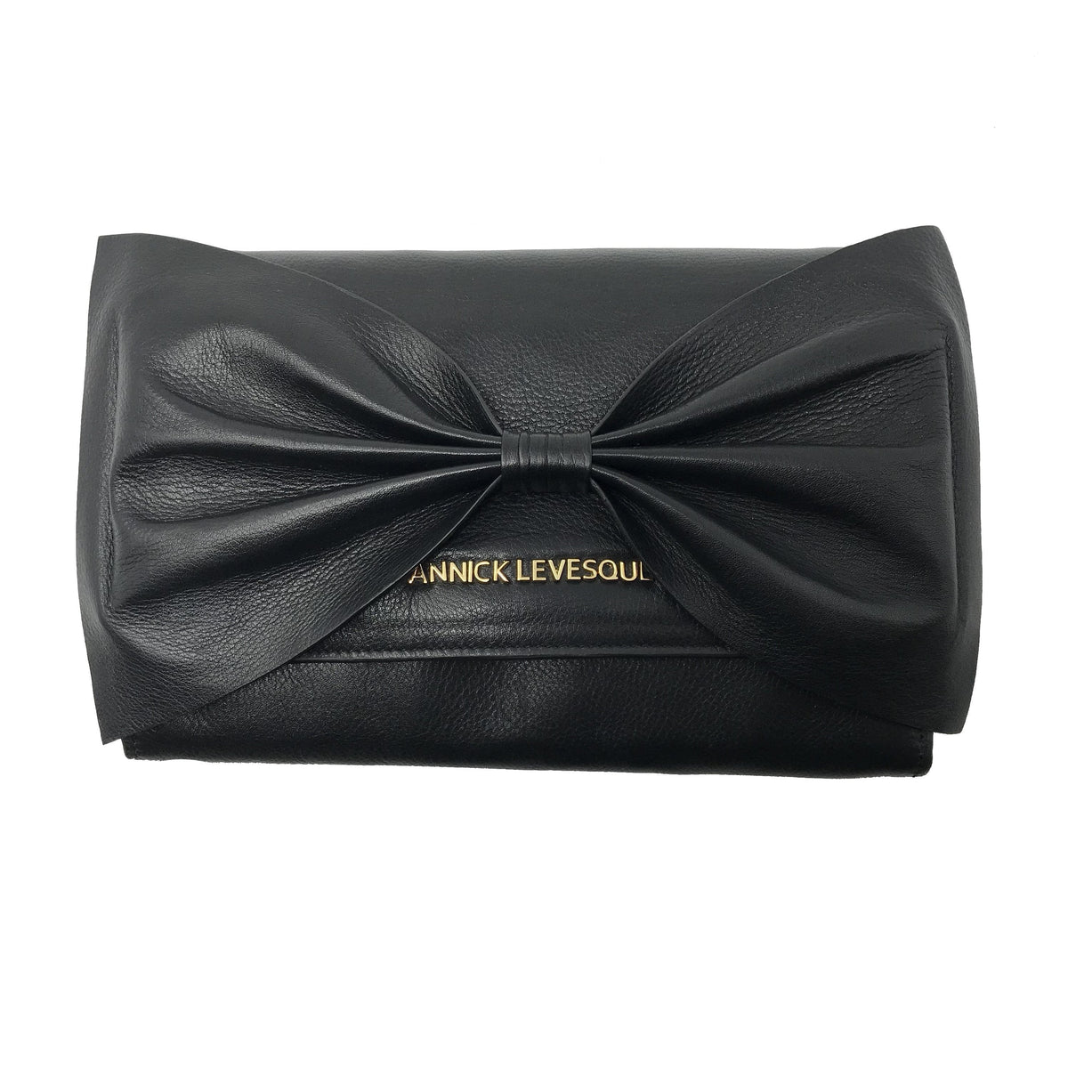 Black Genuine Leather Handbag with Bow | Scarlett - PREORDER