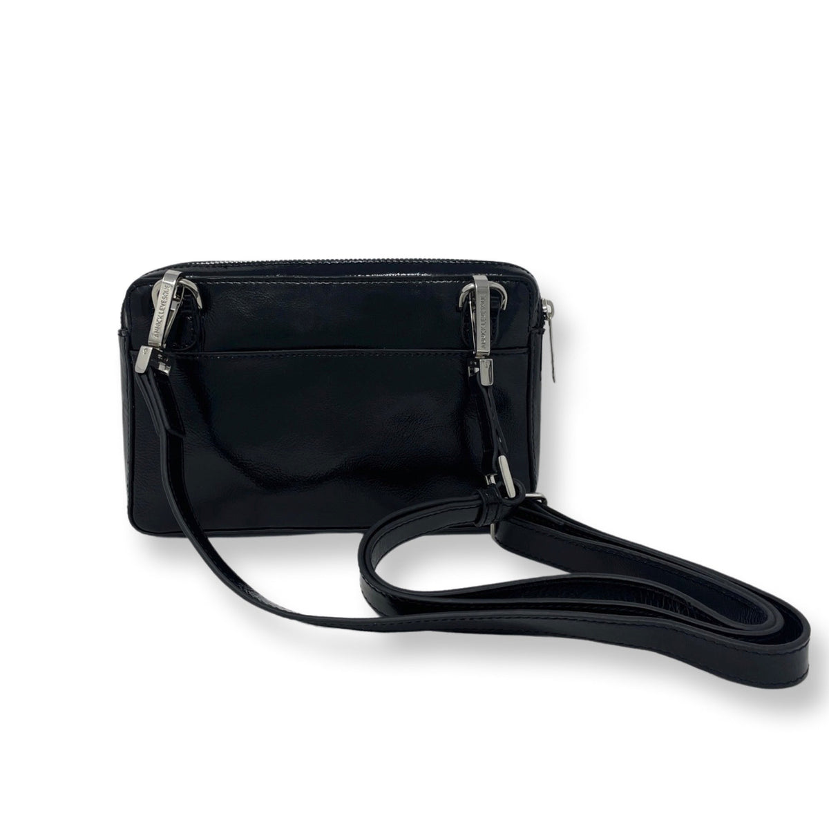 Small Black Soft Patent Leather Shoulder Bag, Annie - PREORDER