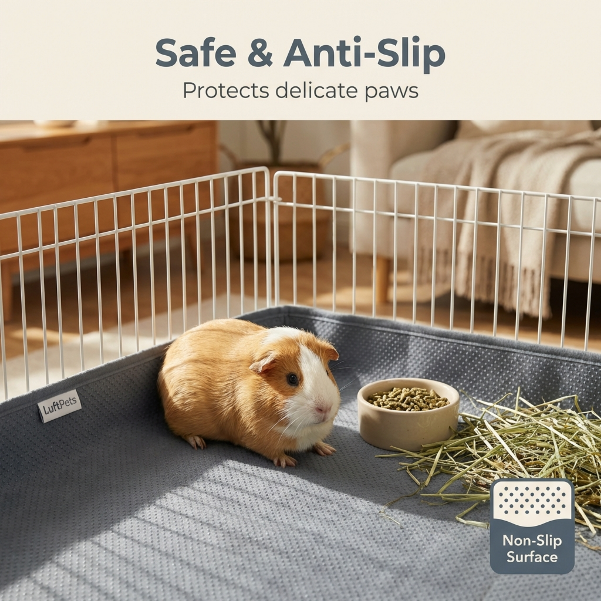 Tapis de fond réutilisable en EVA pour cage de cobaye et lapin – Imperméable et découpable