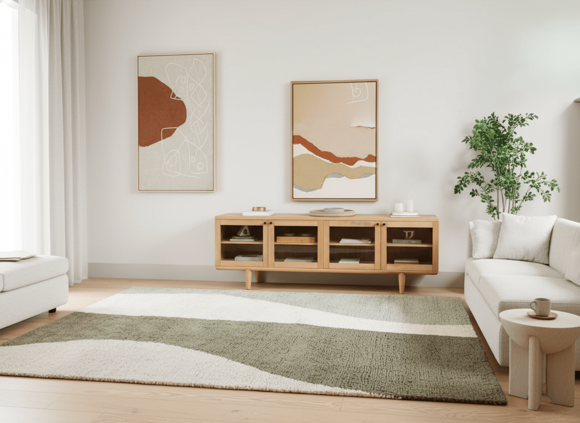 Sage River Flow Plush Area Carpet