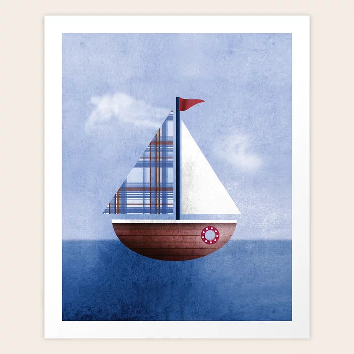 Impression d'art nautique de voilier