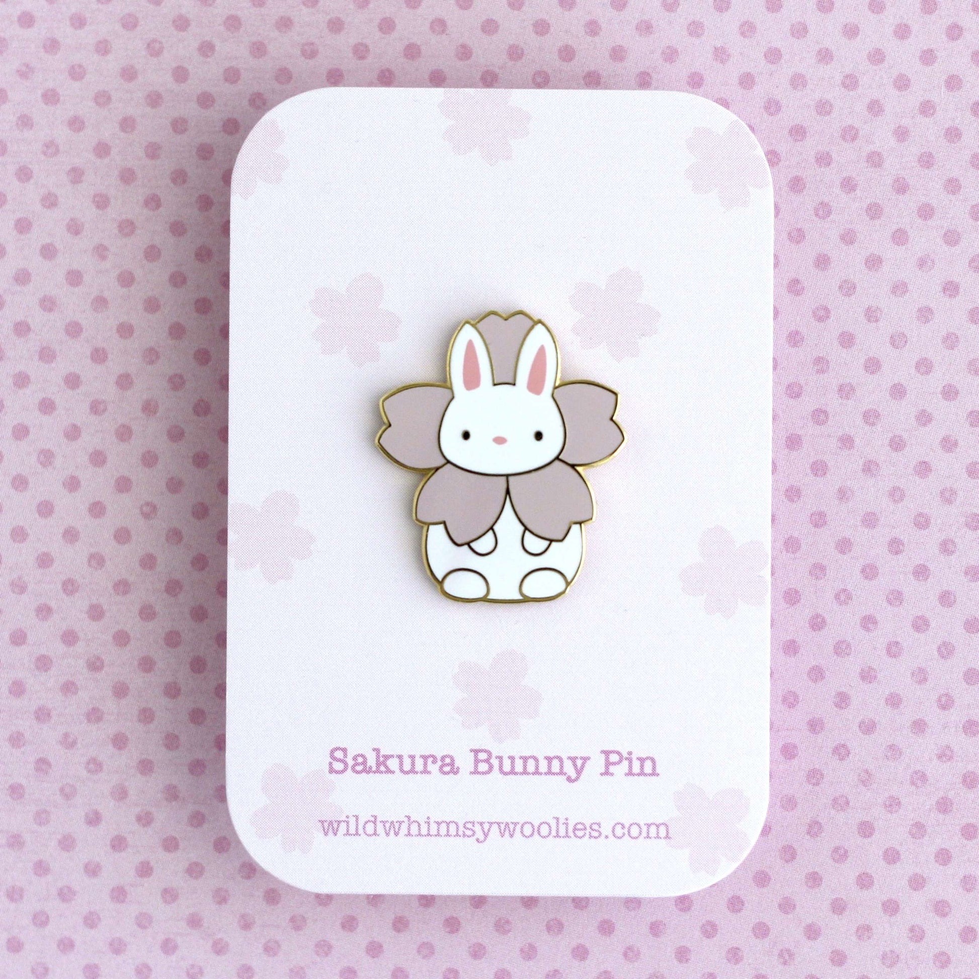 Broche en émail Sakura Bunny - Cadeau mignon lapin