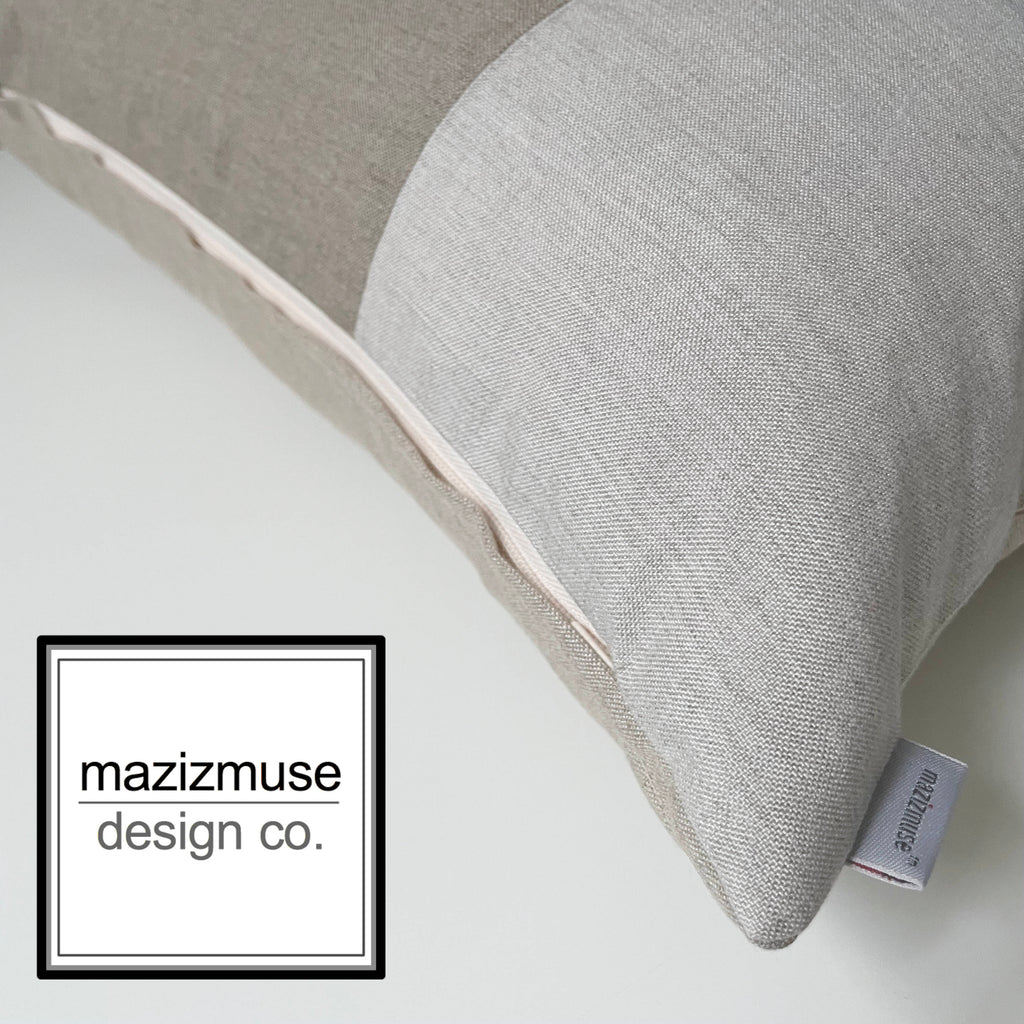 Deux housses de coussin d'extérieur Seaglass Sunbrella®, coussins verts et beiges