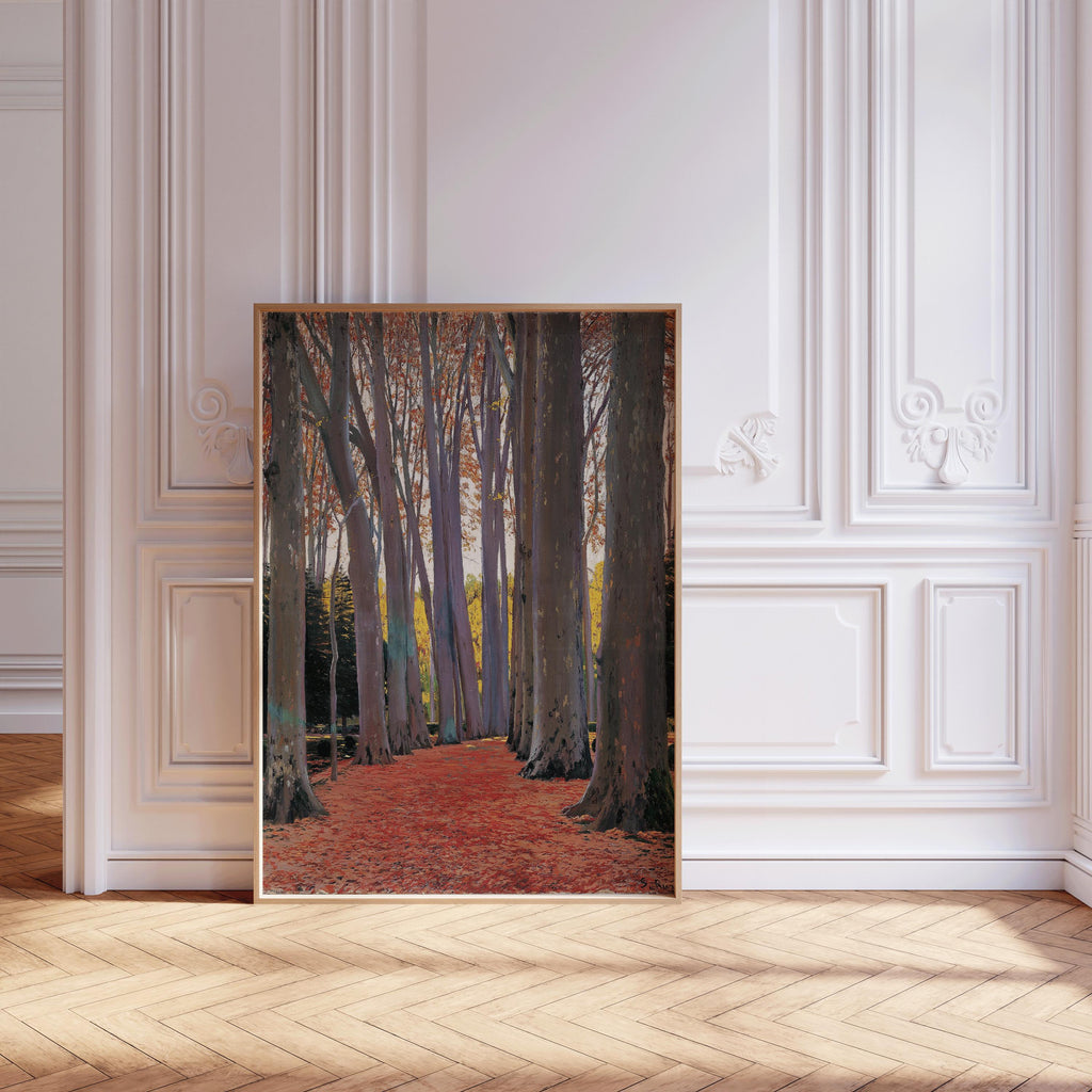 Estampe de Santiago Rusi : Allée de platanes, art espagnol