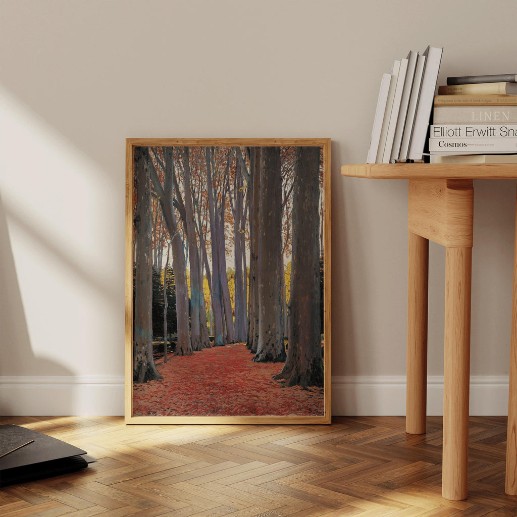 Estampe de Santiago Rusi : Allée de platanes, art espagnol