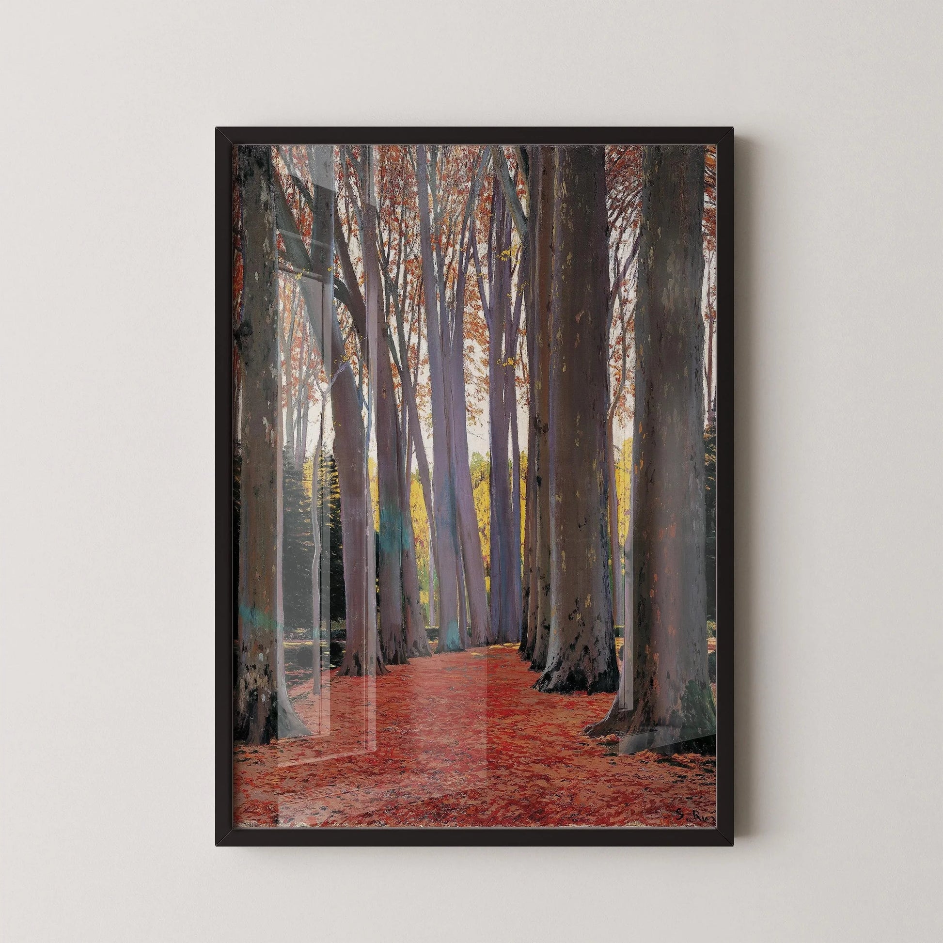 Estampe de Santiago Rusi : Allée de platanes, art espagnol