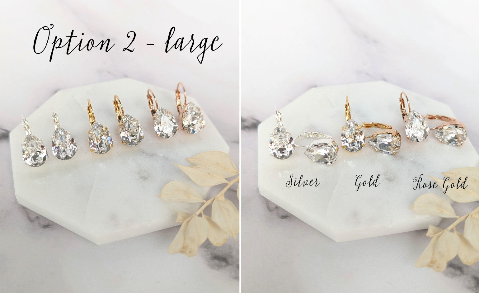 SARA Crystal Pear Drop Earrings