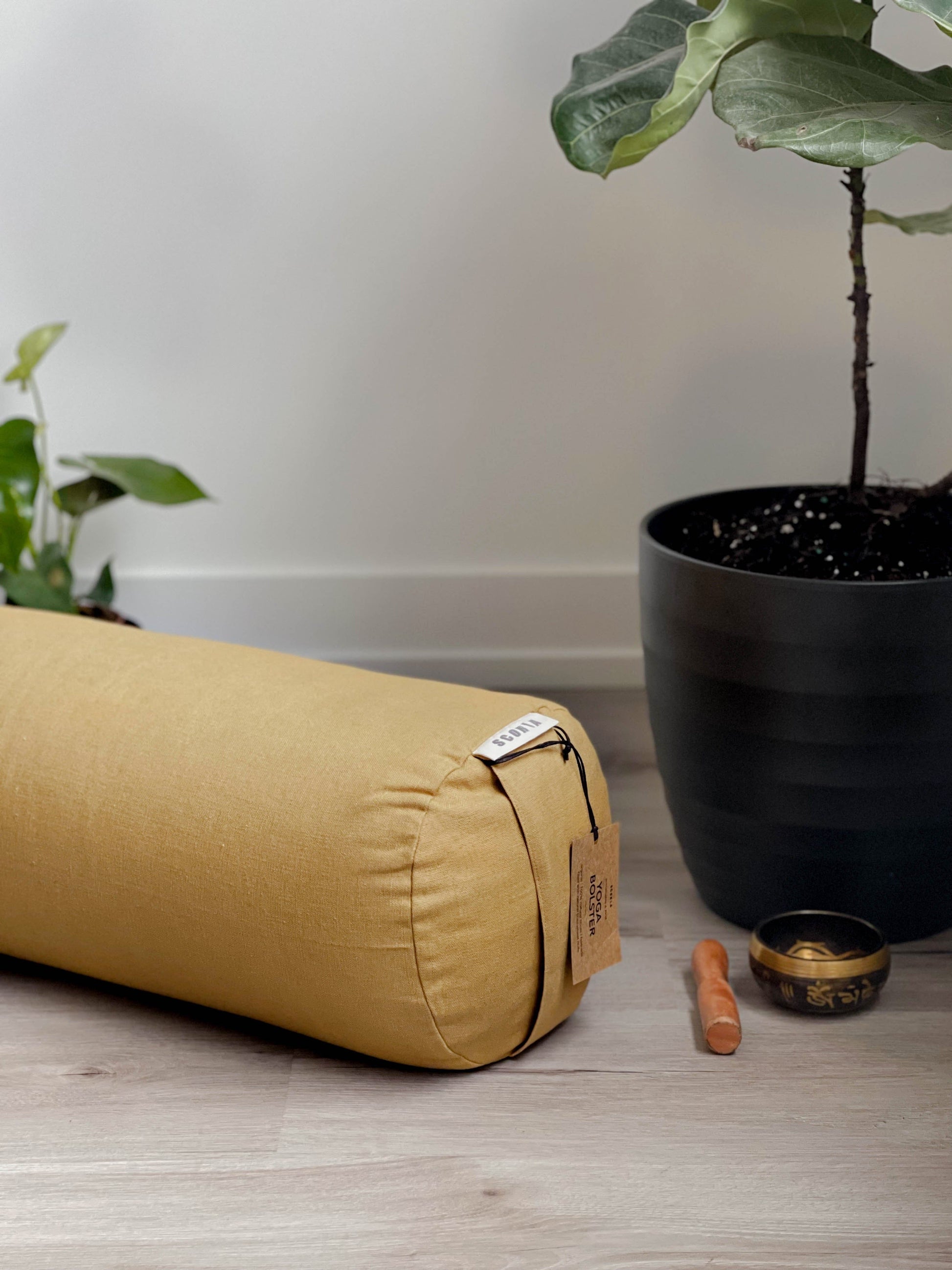 Round Yoga Bolster | Natural & Organic | Amber Gold