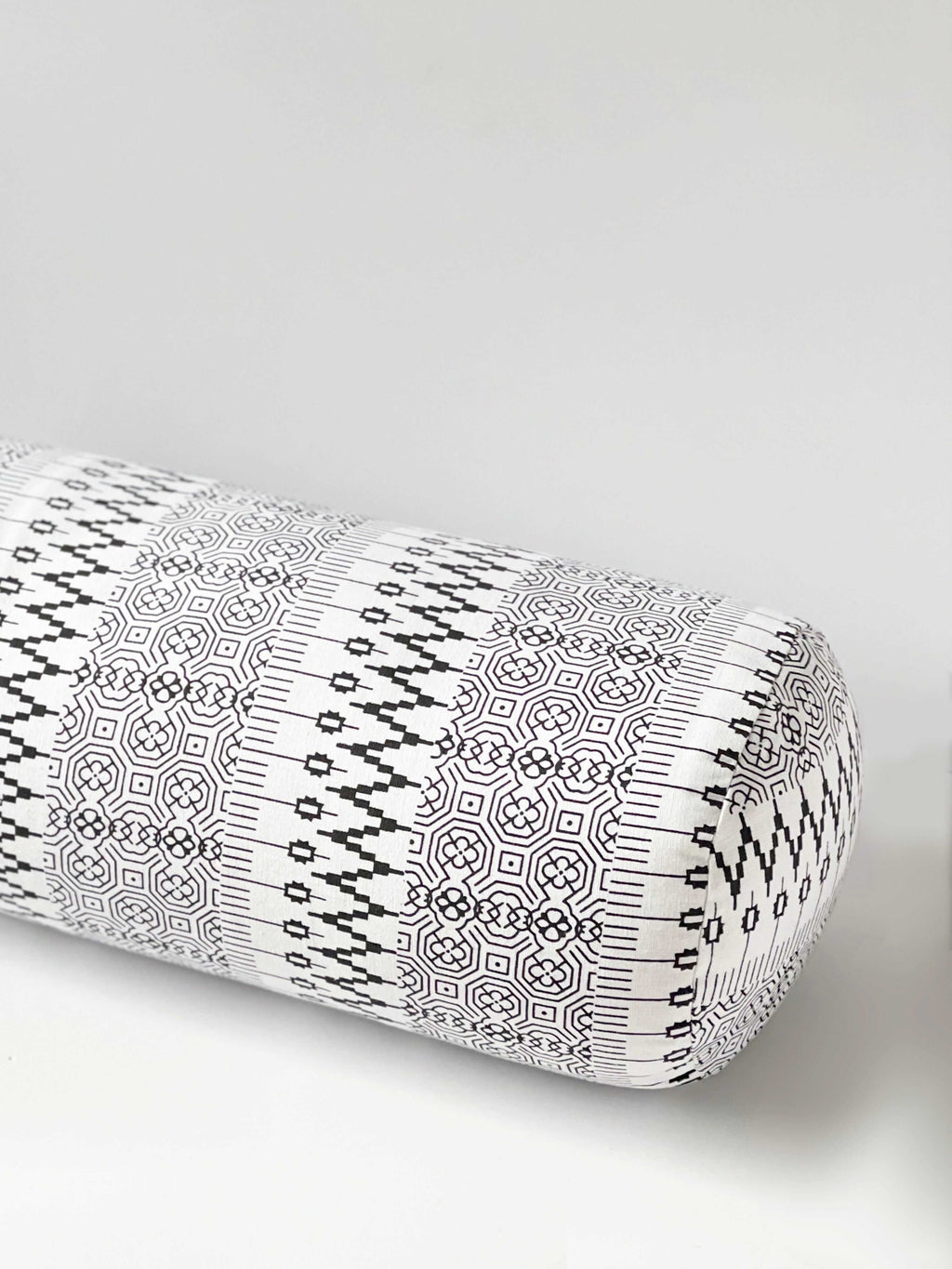 Round Yoga Bolster | Natural & Organic | Black & White Print