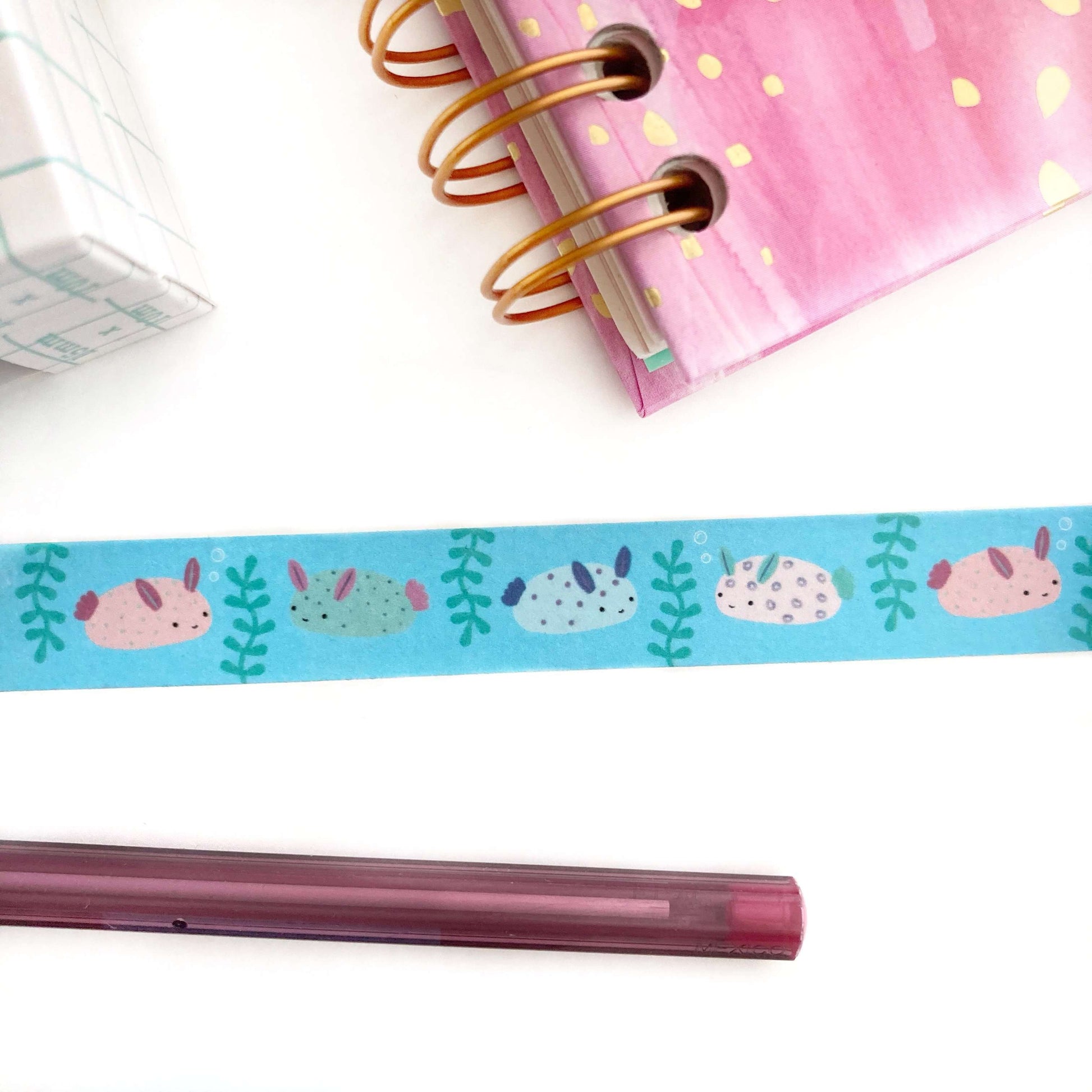 Sea Bunnies Washi Tape - Decorative Tape - Ocean Life - Sea Creatures - Aquatic Animal Stationery