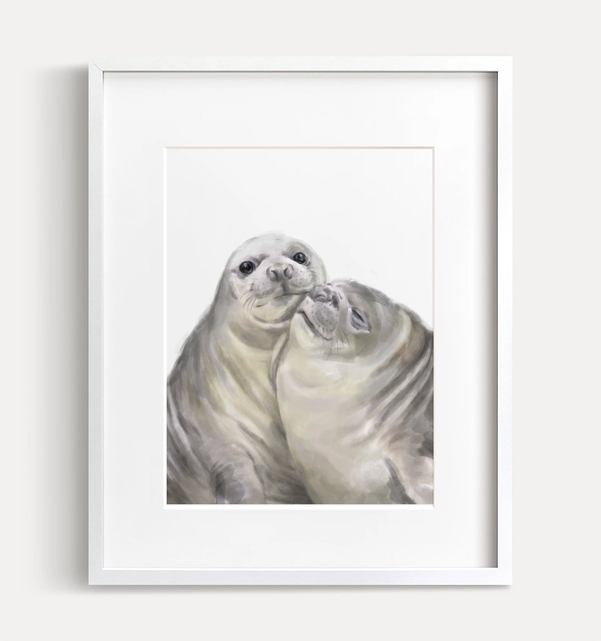 Affiche artistique « Phoque avec un baiser » : Cadeau d’anniversaire pour les amoureux des animaux