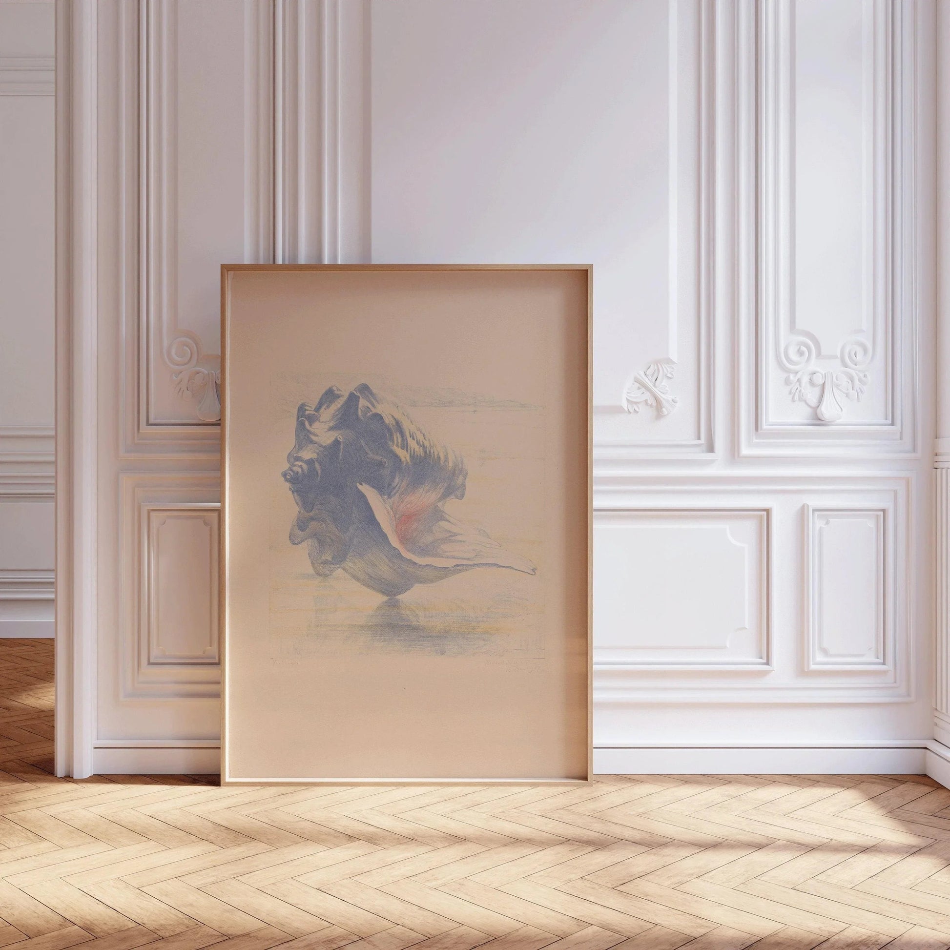 Impression d’art coquillage : Maurits van der Valk, beige et bleu