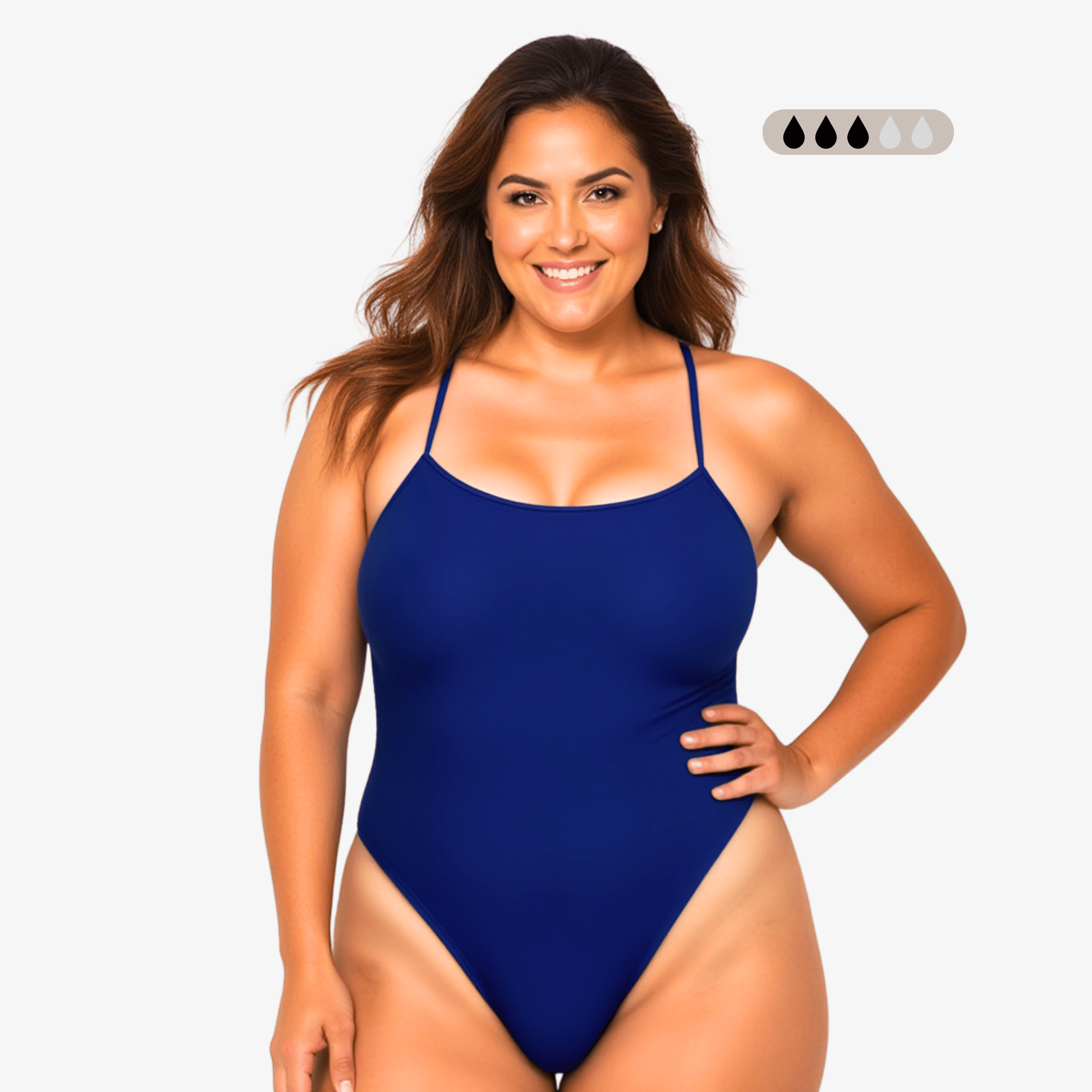 Maillot de bain une pièce menstruel SecureFlo Cobalt à nouer dans le dos, par Norca