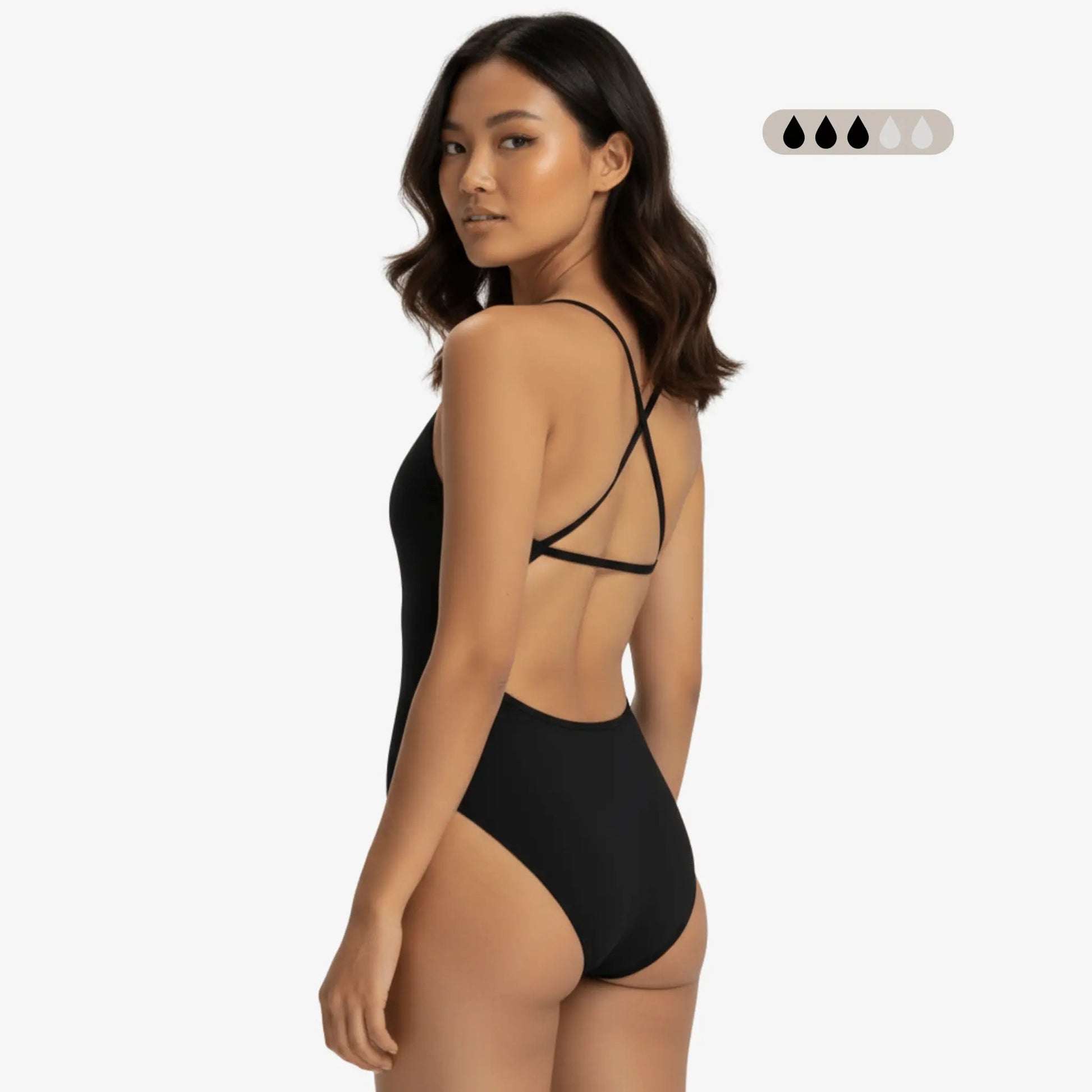 Maillot de bain menstruel SecureFlo Onyx X-Back de Norca