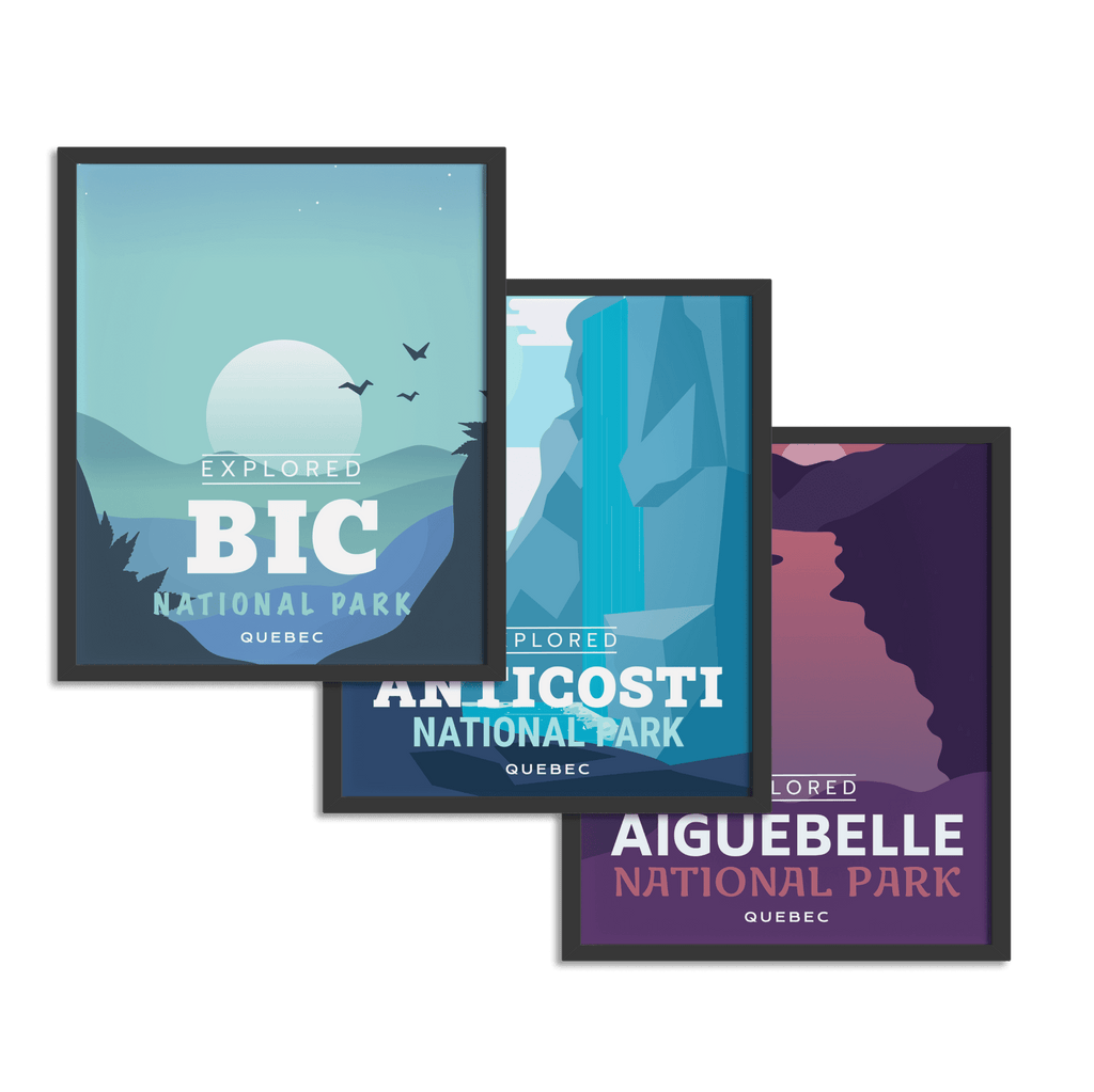 Set of 1, 2 or 3 National Park 'Explored' Posters