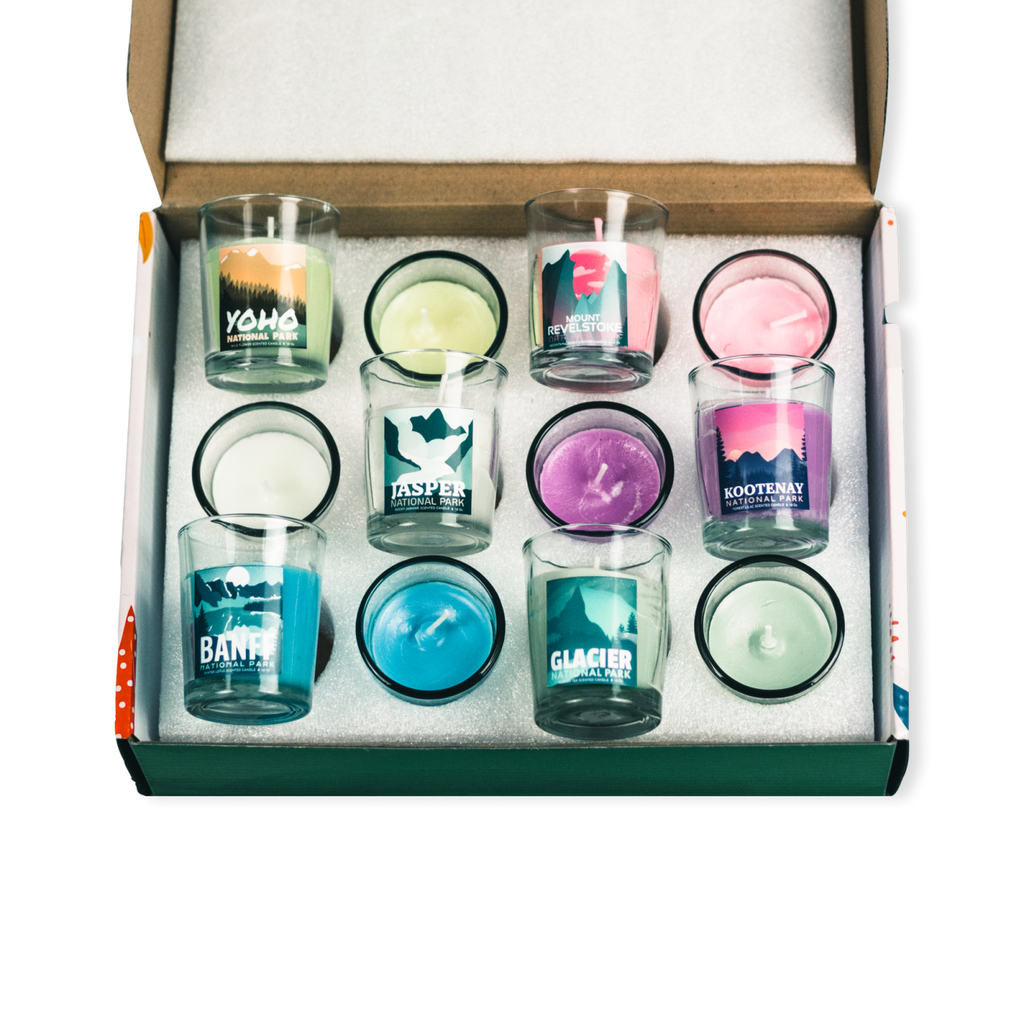 Set of 12 Canadian National Parks Scented Candles
