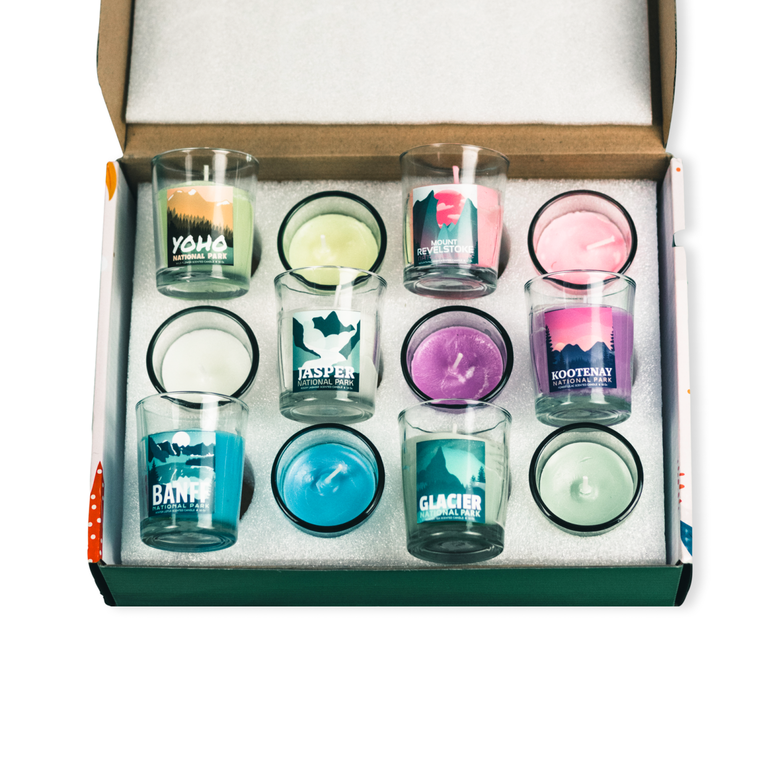 Set of 12 Canadian National Parks Scented Candles