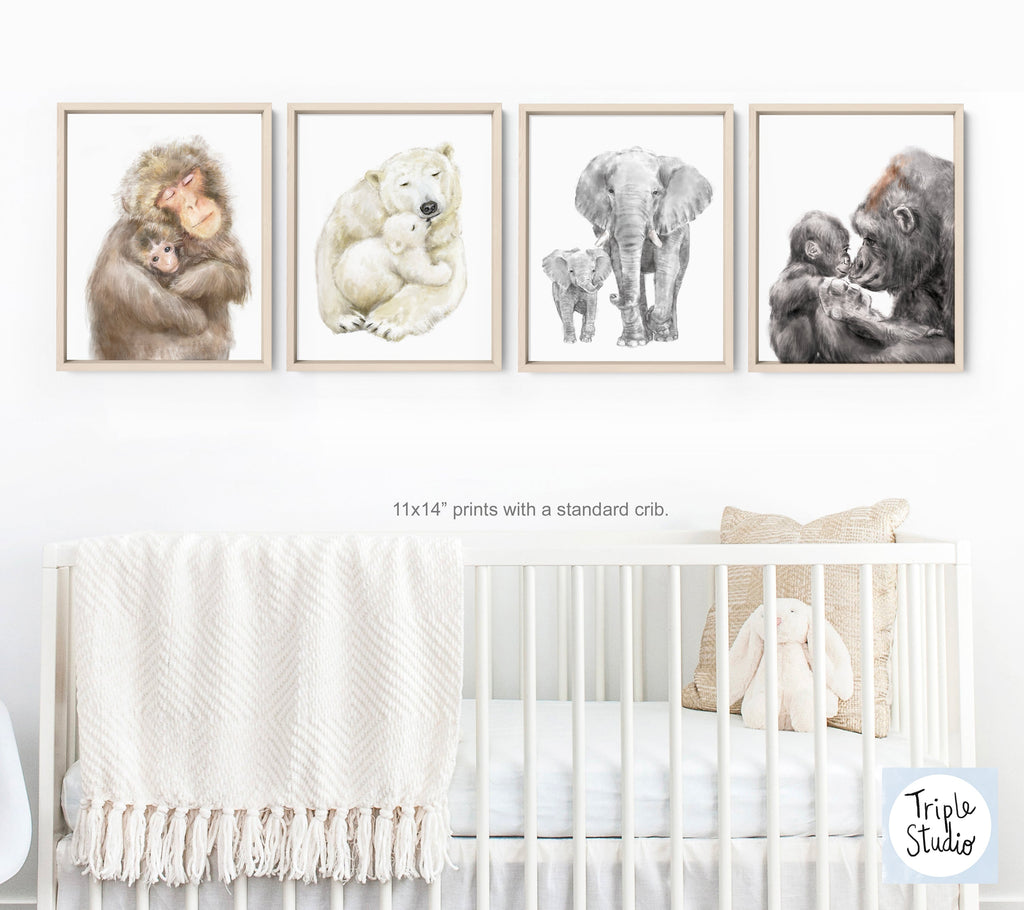 Illustration de bébé singe et sa mère