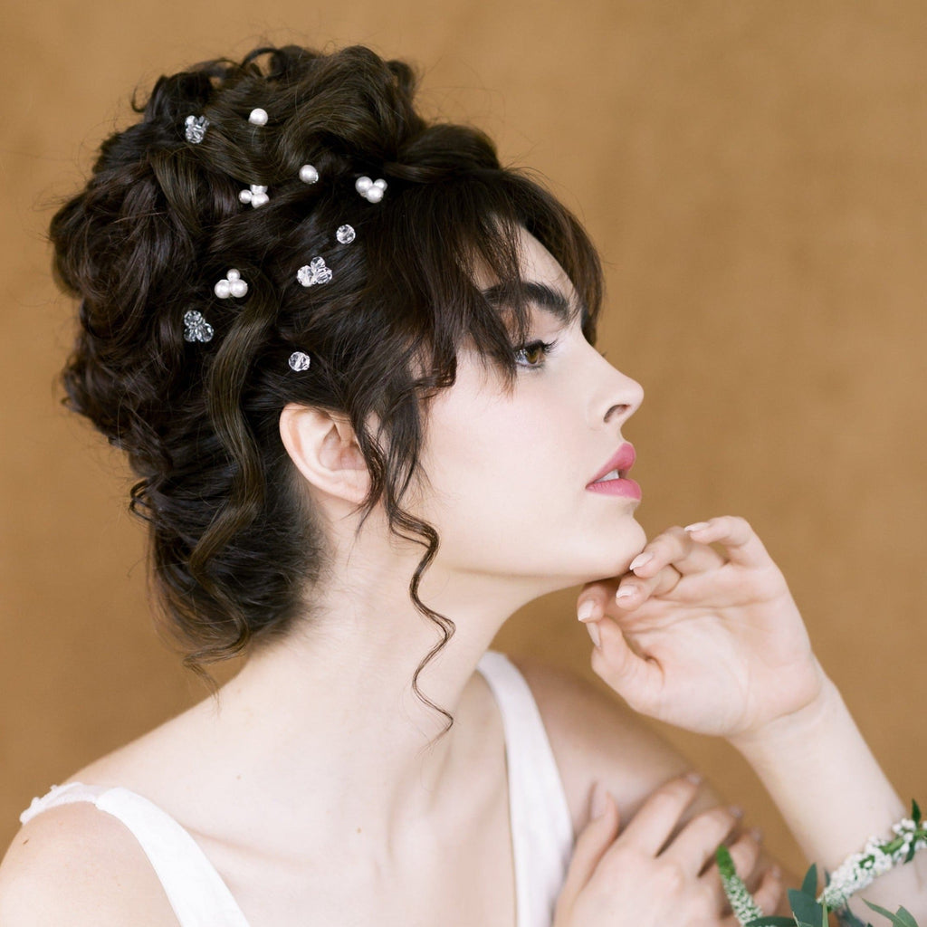 MILLIE Crystal and Pearl Cluster Hair Pins