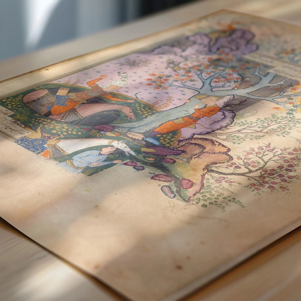 Impression giclée du Shahnama : Art miniature persan, poème épique de Firdausi (Encadré disponible)