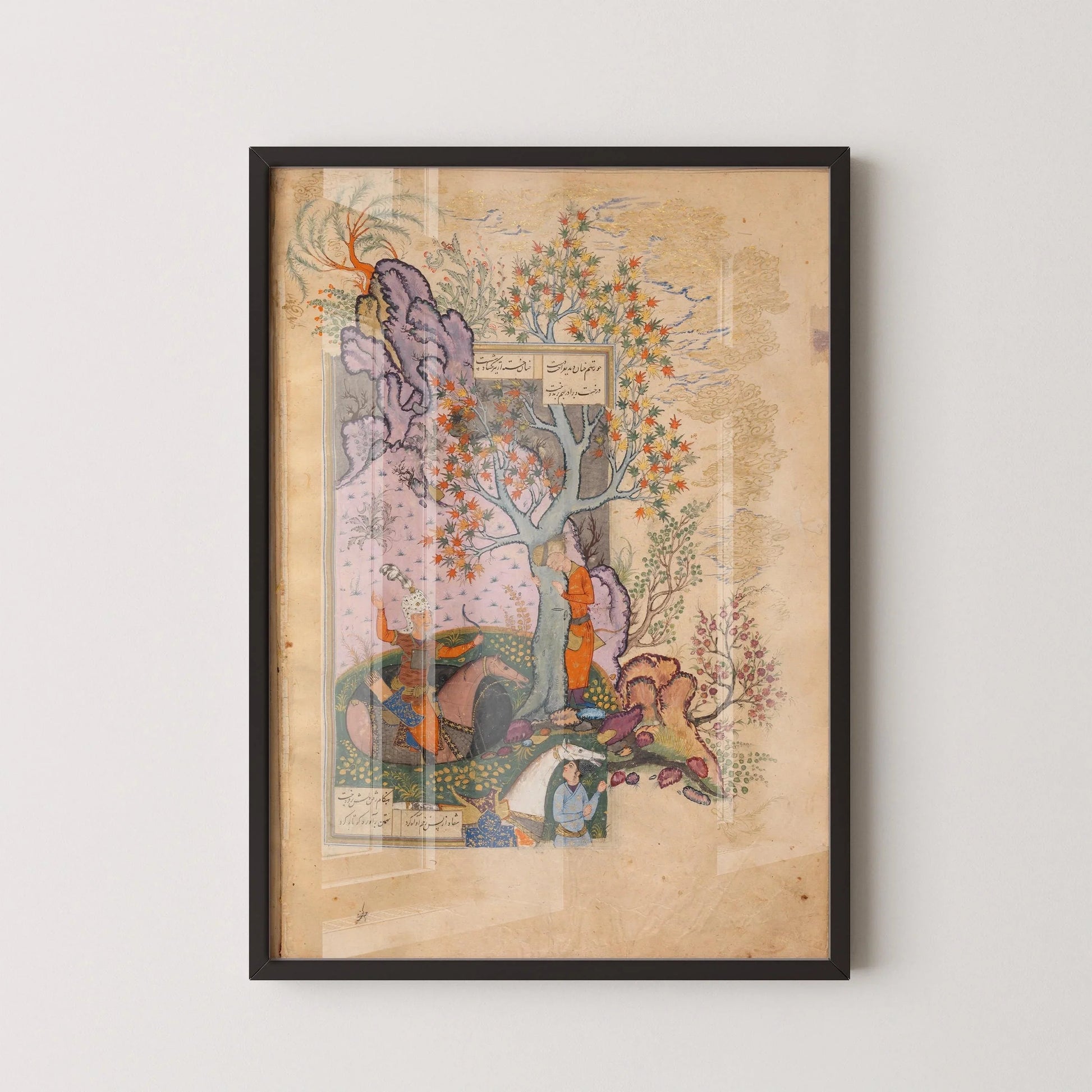 Impression giclée du Shahnama : Art miniature persan, poème épique de Firdausi (Encadré disponible)