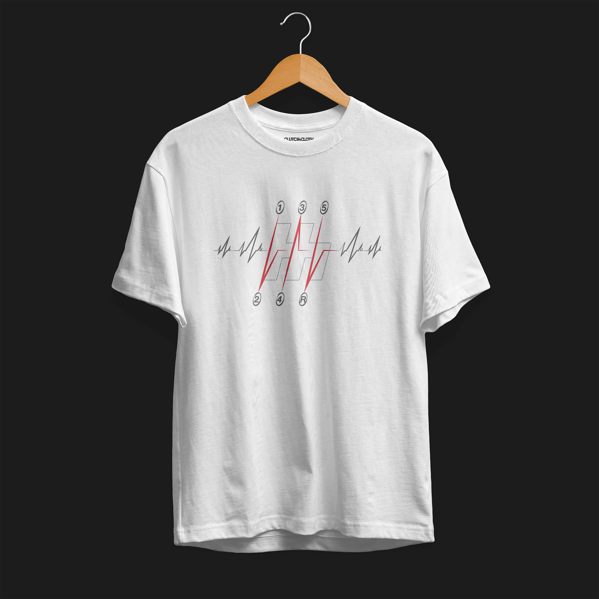 T-shirt graphique automobile avec changement de vitesse manuel et battement de cœur | Homme et femme (unisexe)
