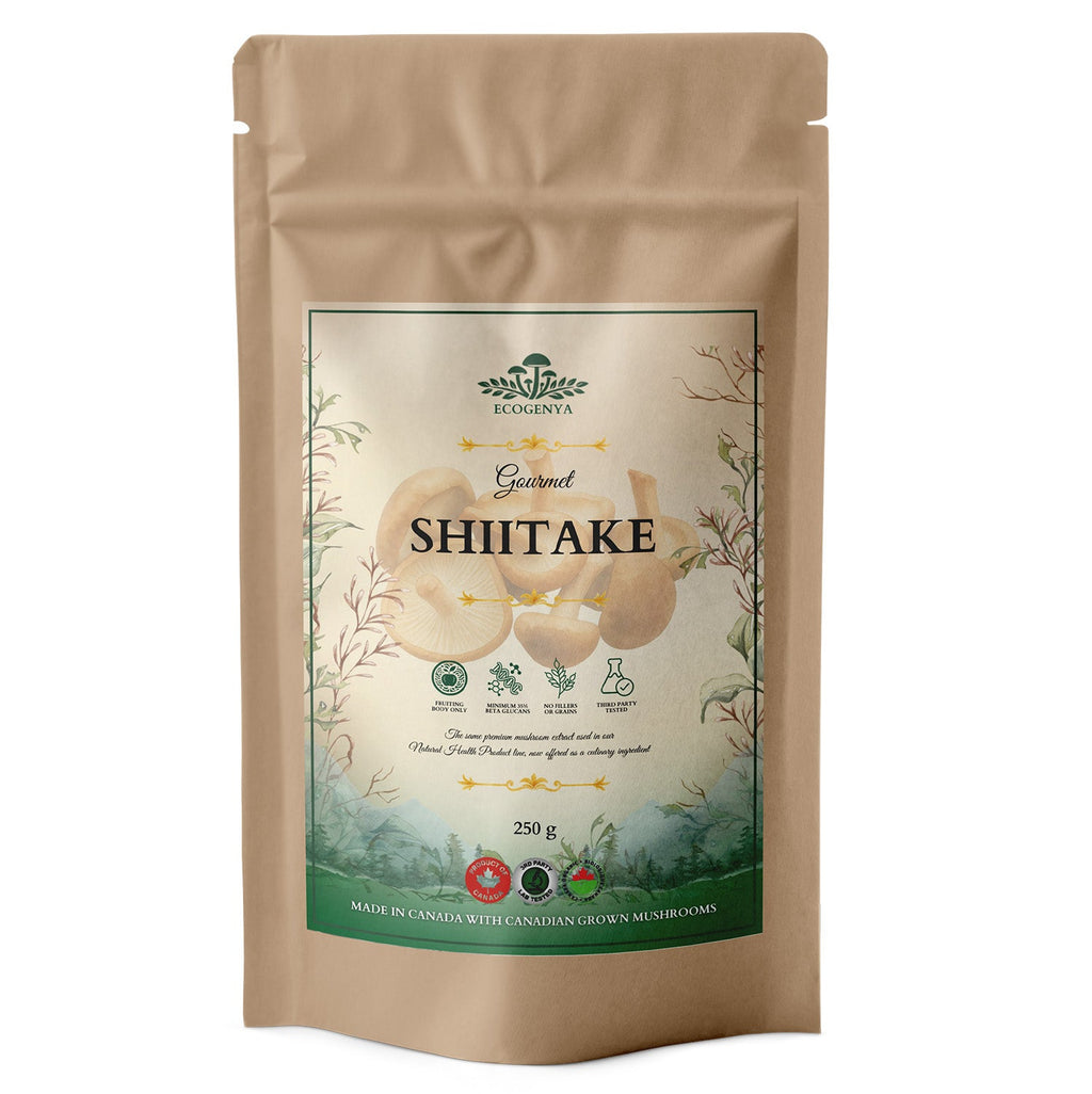 Ecogenya Gourmet Shiitake Mushroom Powder – Organic Fruiting Body Extract for Umami Cooking